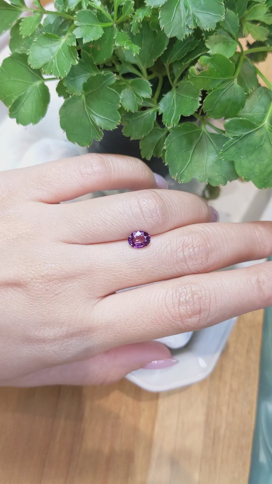 1.25 Ct. Purple Sapphire from Ceylon (Sri Lanka) Size Video