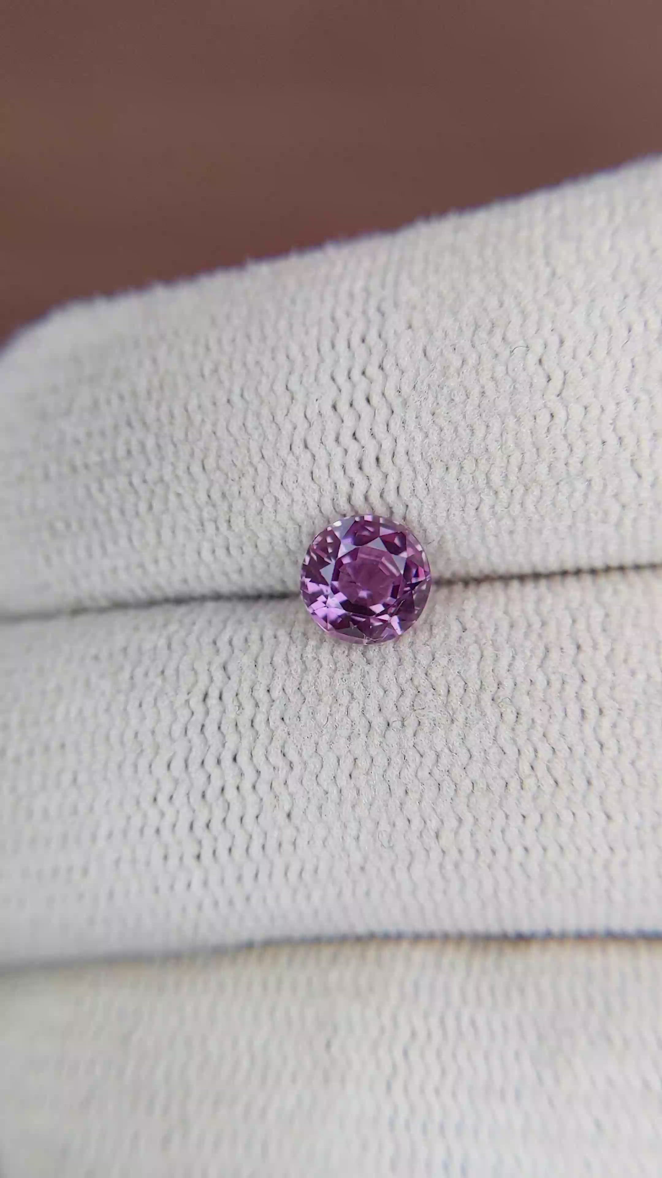 1.04 Ct. Pinkish Purple Sapphire from Madagascar Size Video
