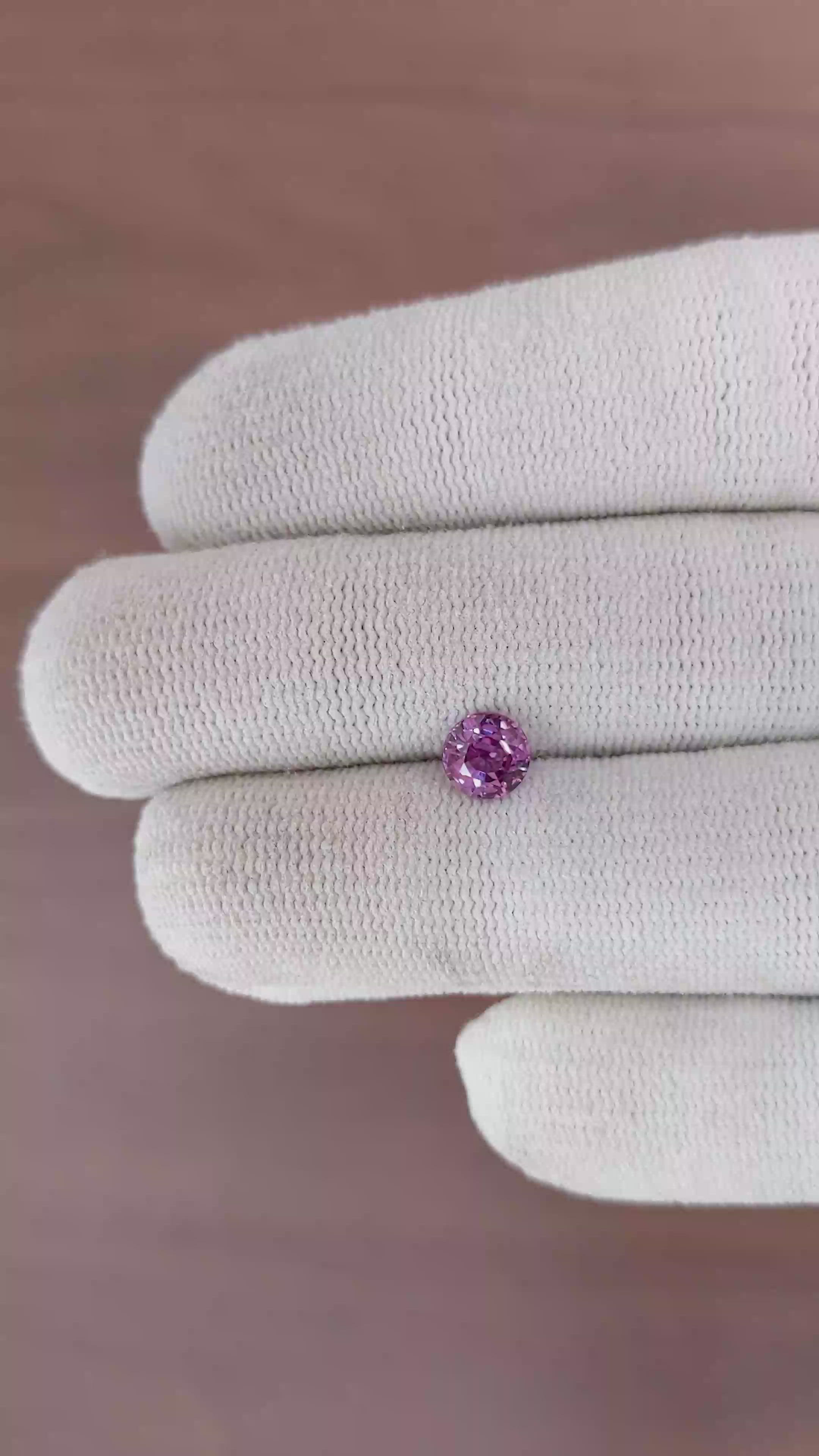 1.04 Ct. Pinkish Purple Sapphire from Madagascar Size Video