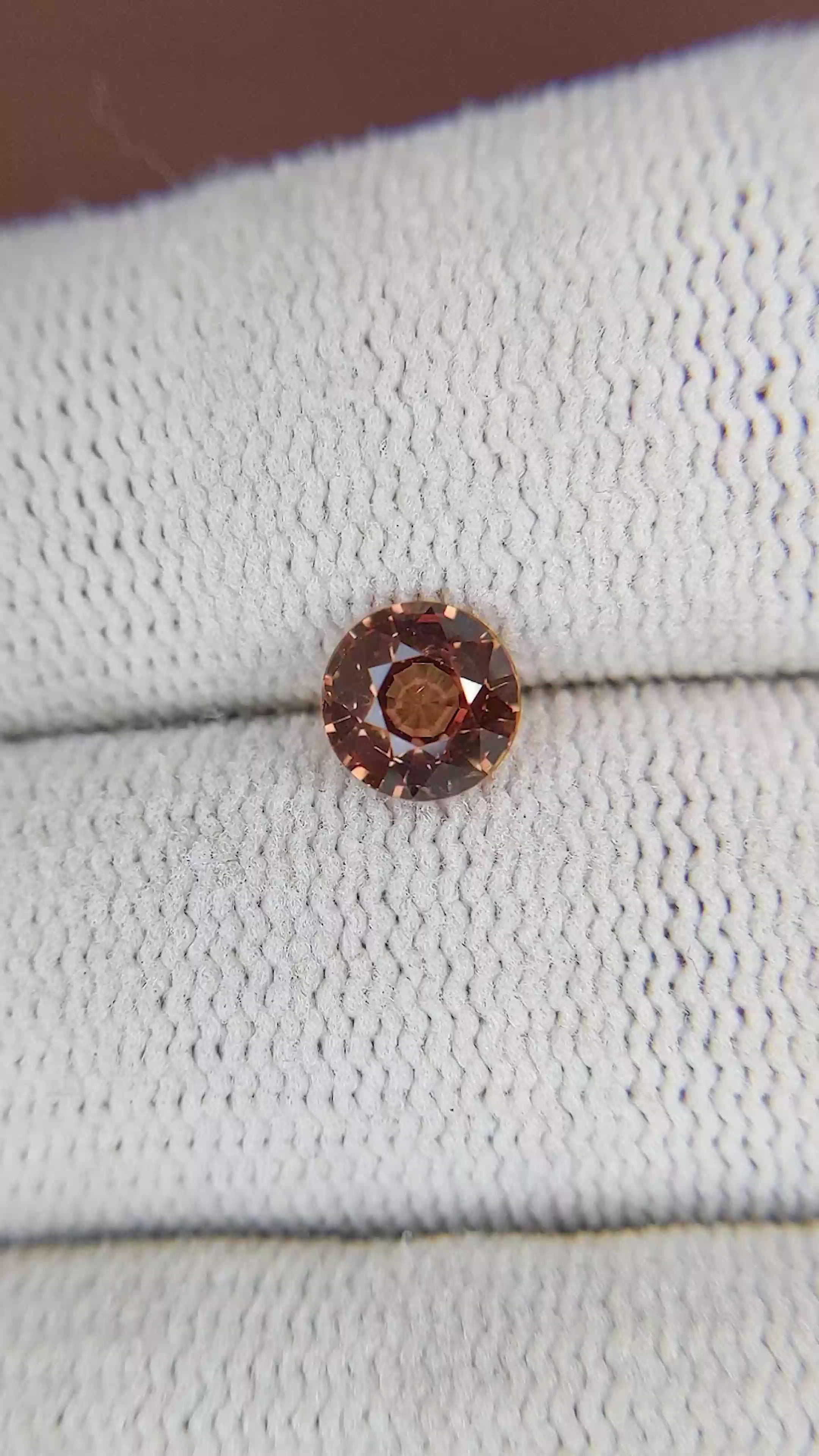 1.04 Ct. Orangish Brown Sapphire from Madagascar Size Video