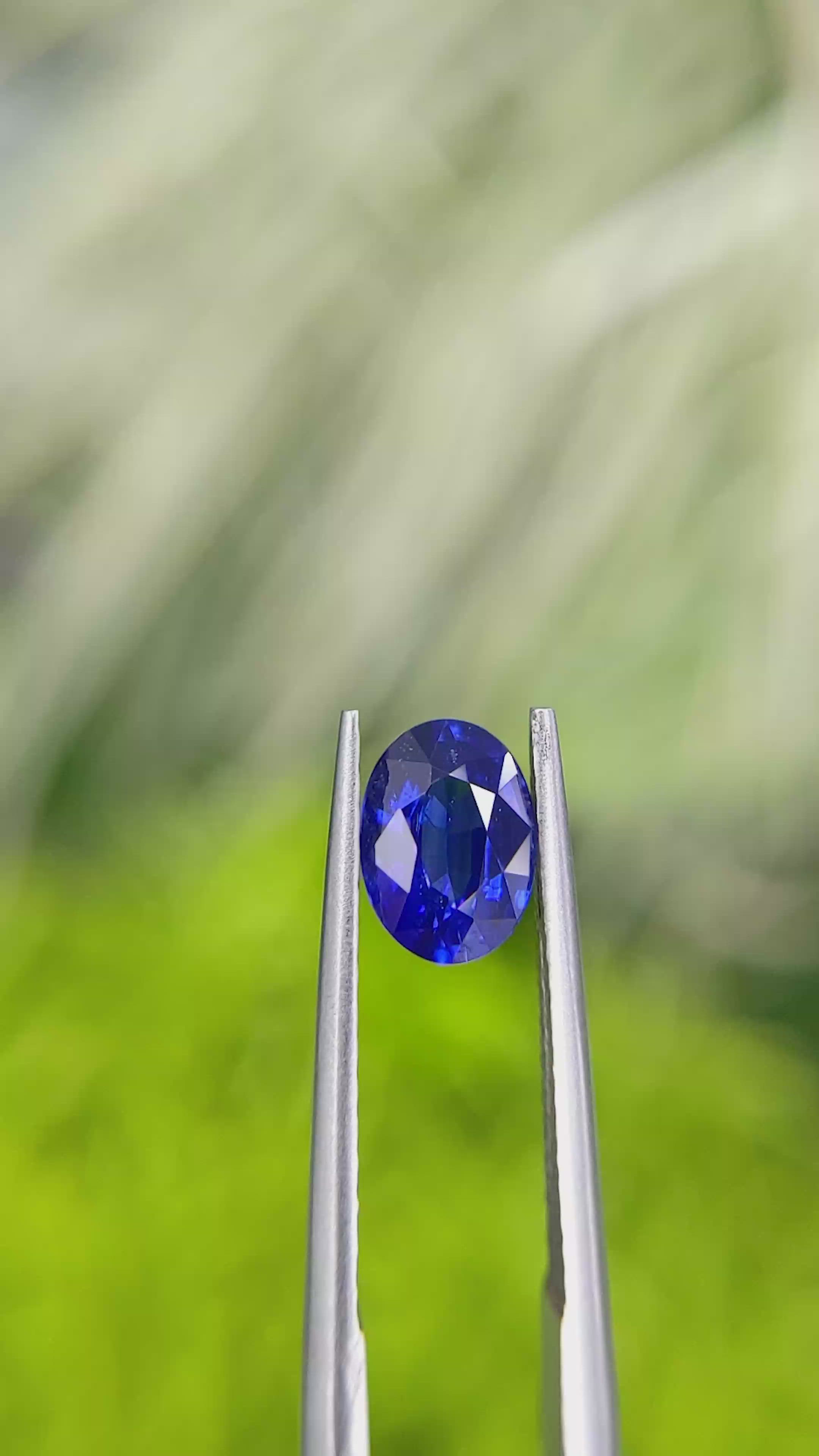 1.12 Ct. Blue Sapphire from Ceylon (Sri Lanka) Size Video
