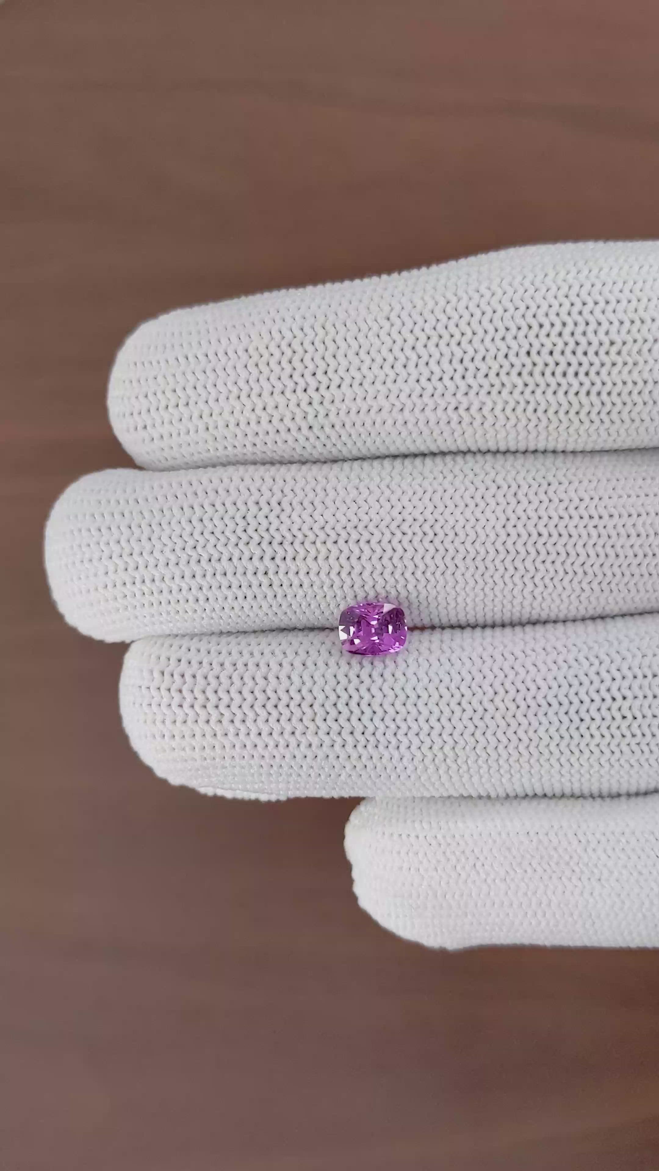 1.09 Ct. Pinkish Purple Sapphire from Madagascar Size Video