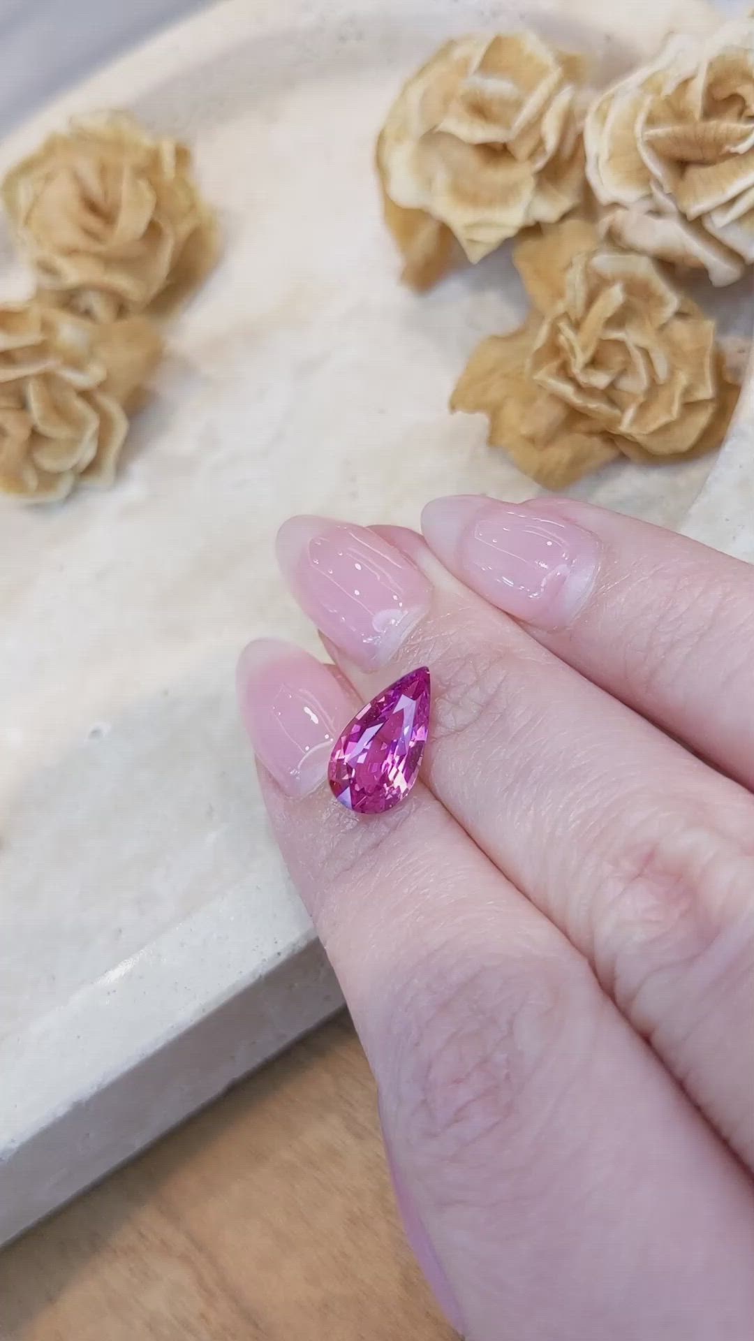 3.13 Ct. Pink Sapphire from Ceylon (Sri Lanka) Size Video