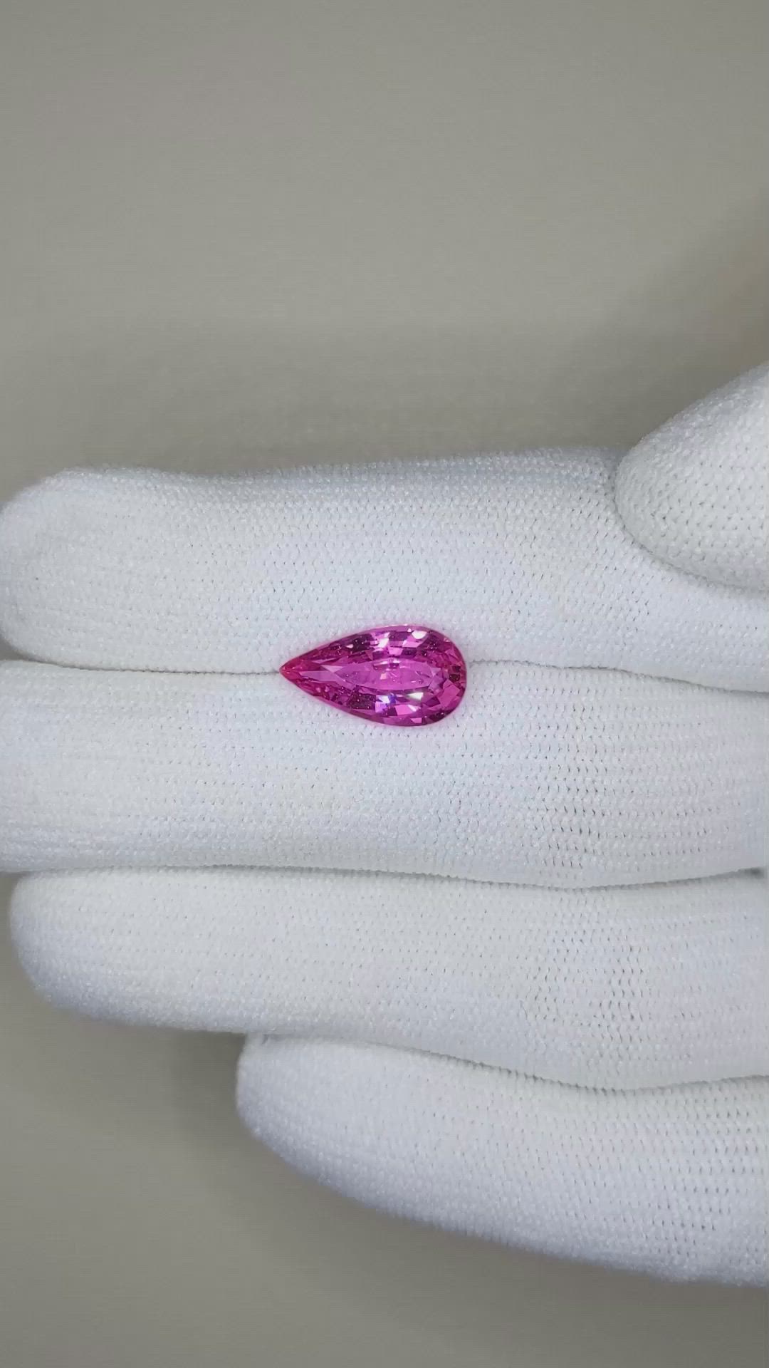 3.13 Ct. Pink Sapphire from Ceylon (Sri Lanka) Size Video