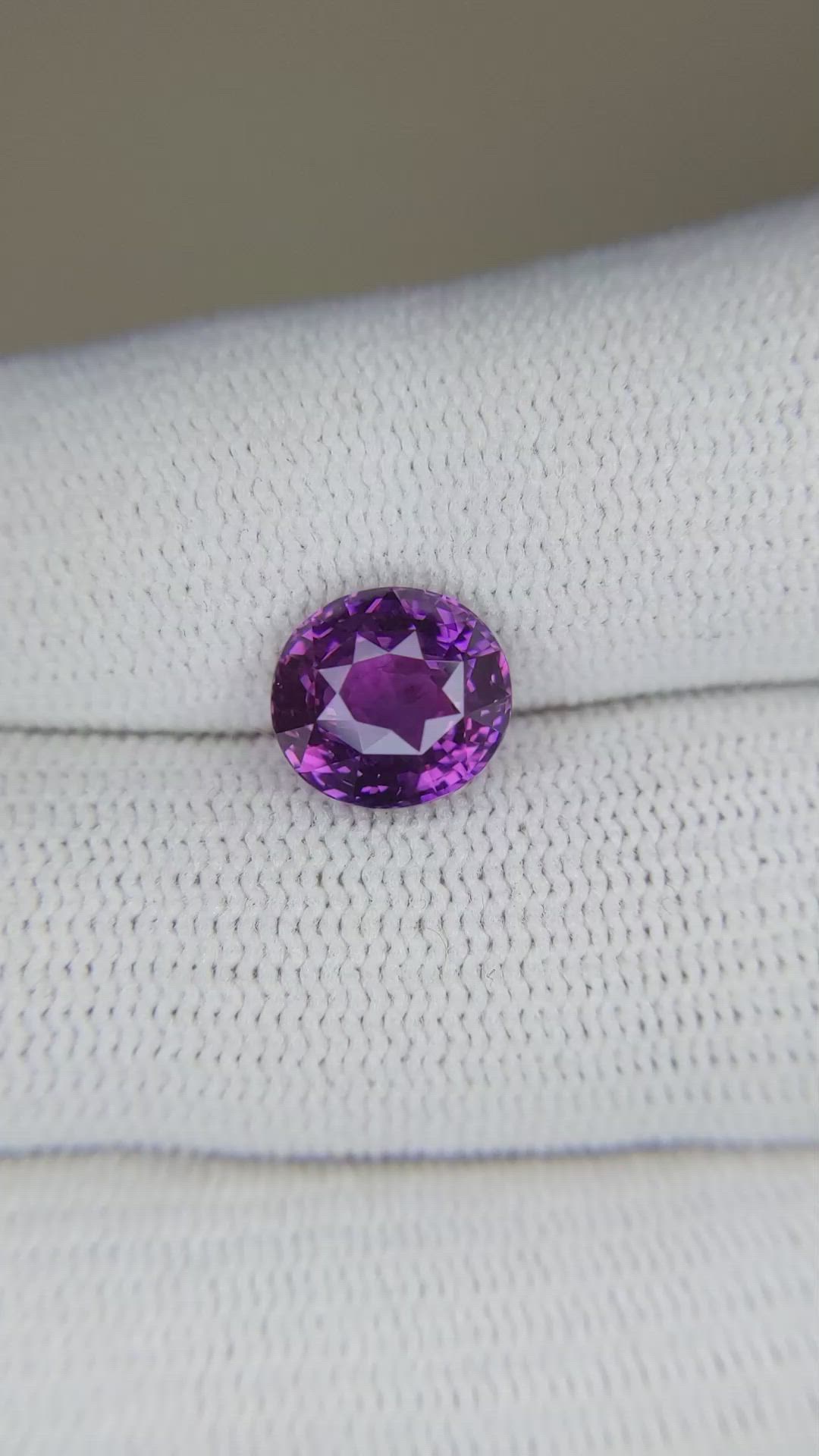 3.52 Ct. Purple Sapphire from Ceylon (Sri Lanka) Size Video