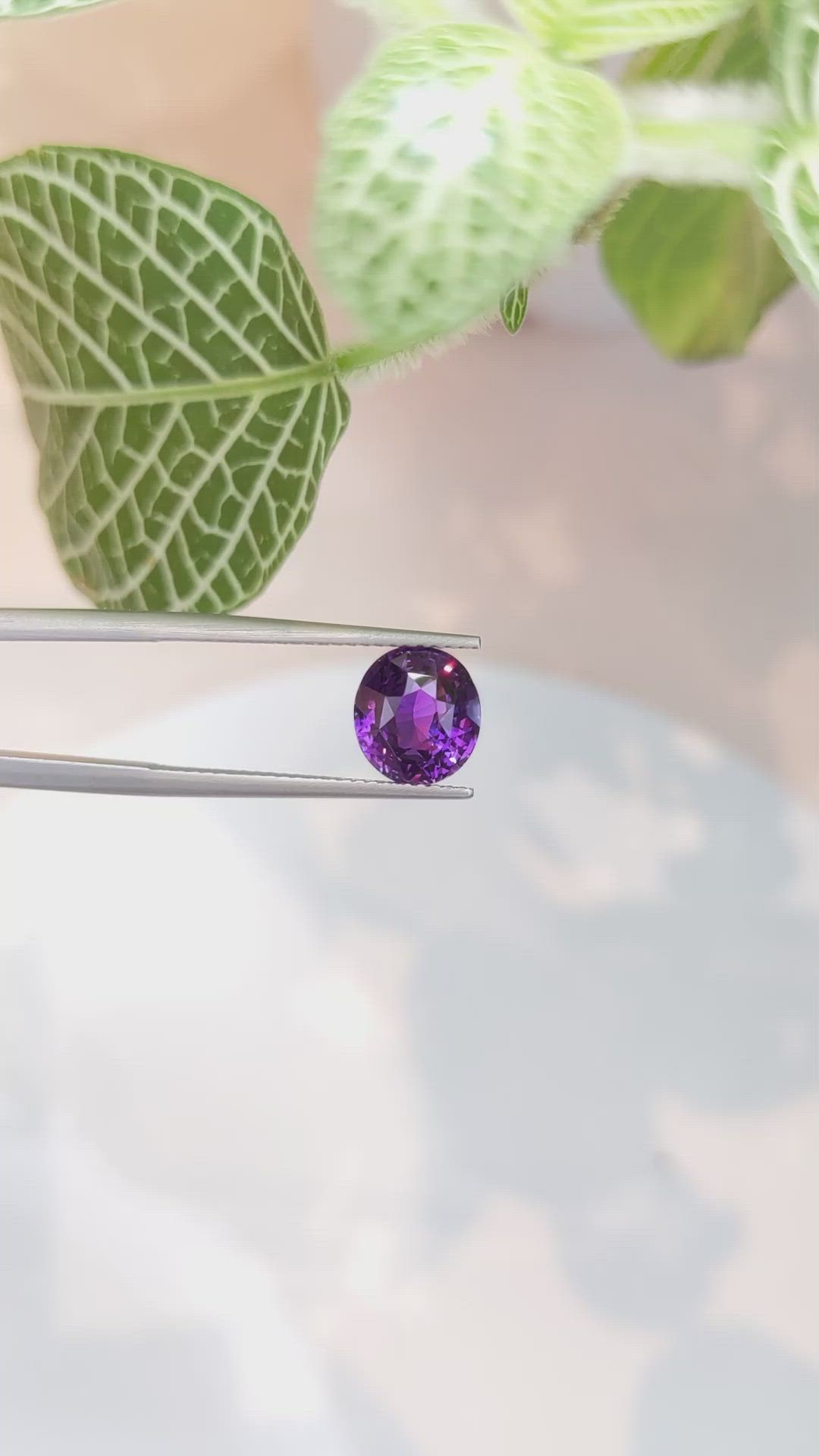3.52 Ct. Purple Sapphire from Ceylon (Sri Lanka) Size Video