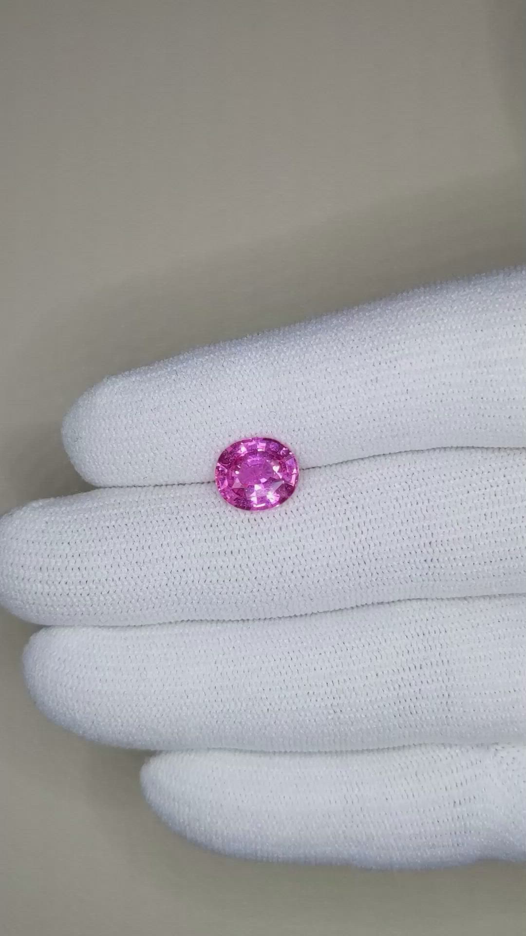 3.13 Ct. Pink Sapphire from Ceylon (Sri Lanka) Size Video