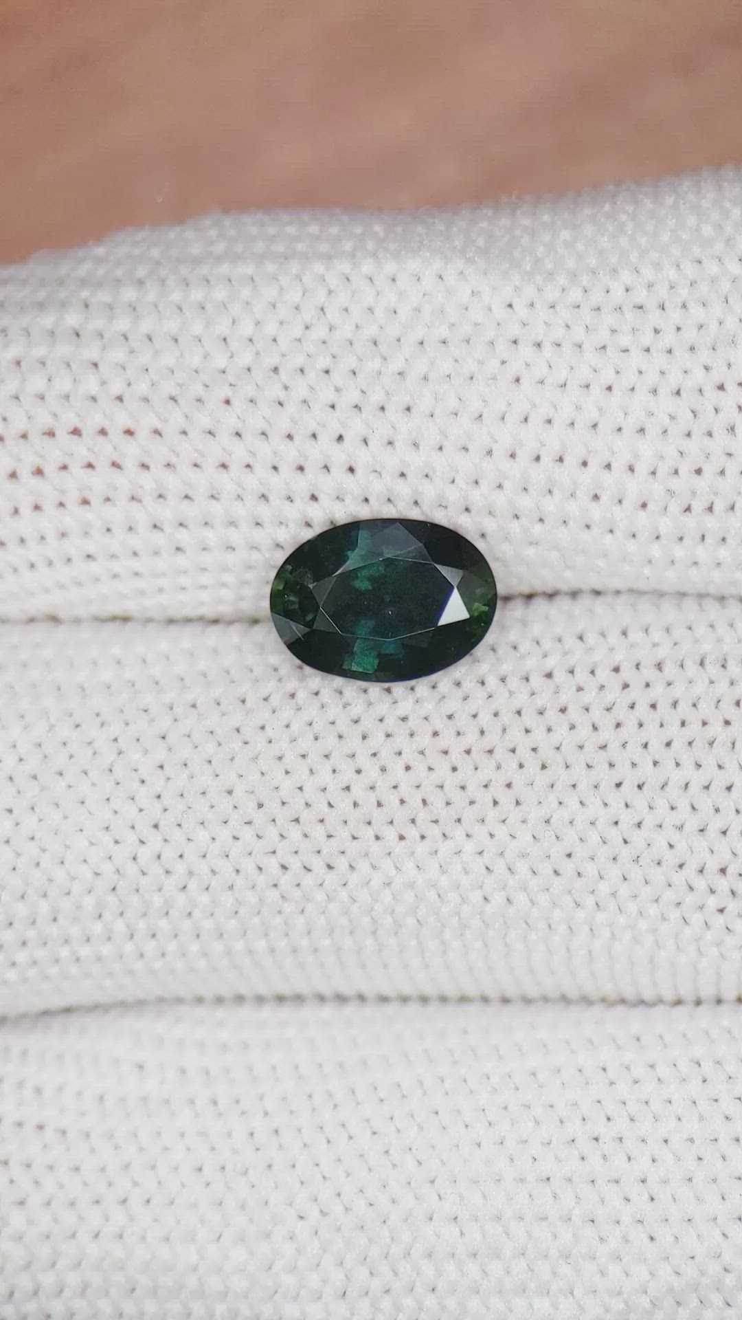 2.41 Ct. Green Sapphire from Madagascar Size Video