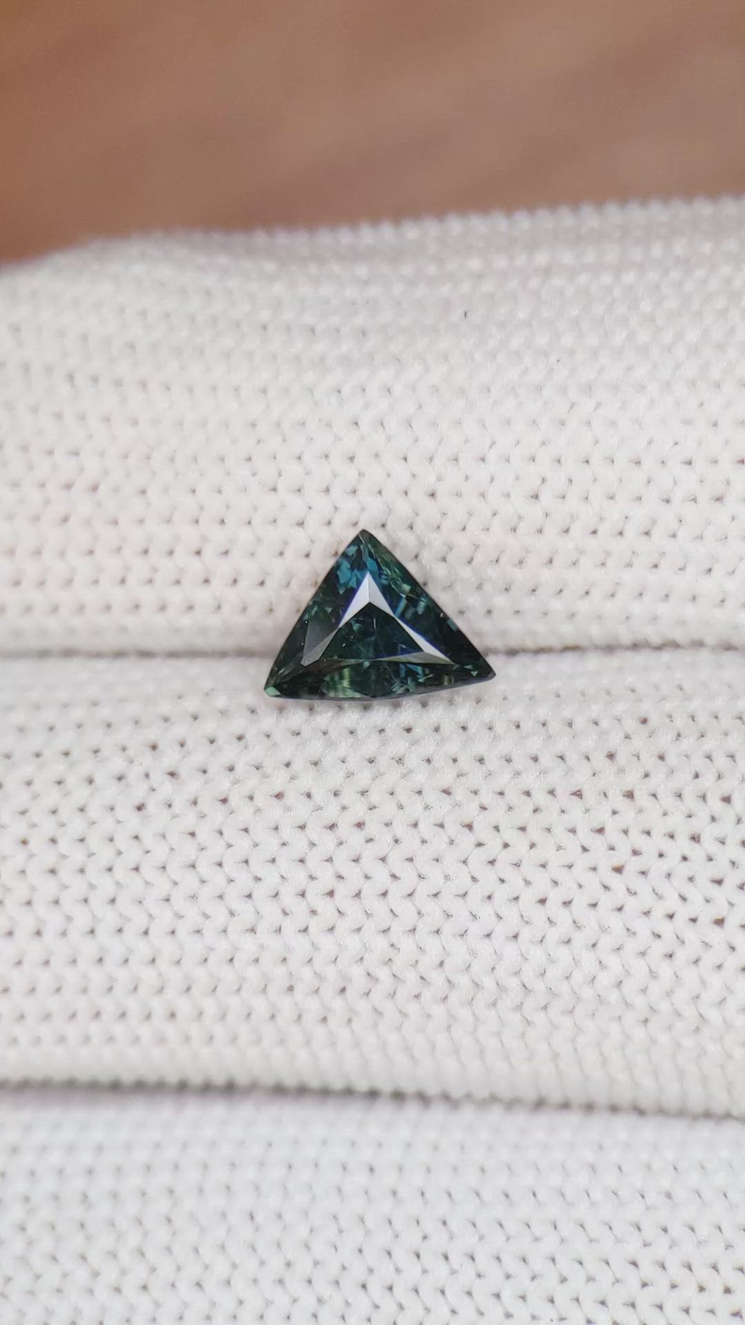 1.29 Ct. Bluish Green Sapphire from Madagascar Size Video