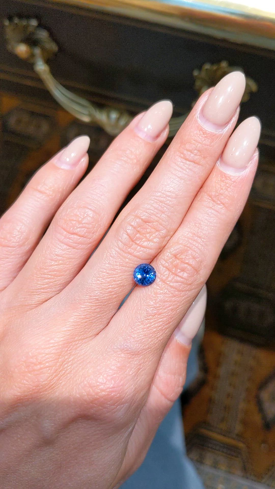 1.33 Ct. Blue Sapphire from Ceylon (Sri Lanka) Size Video