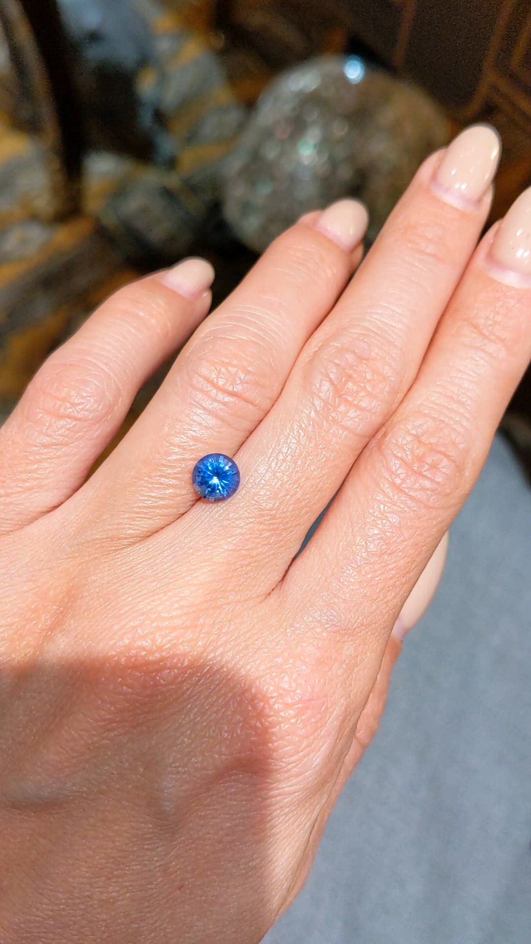 1.27 Ct. Blue Sapphire from Ceylon (Sri Lanka) Size Video