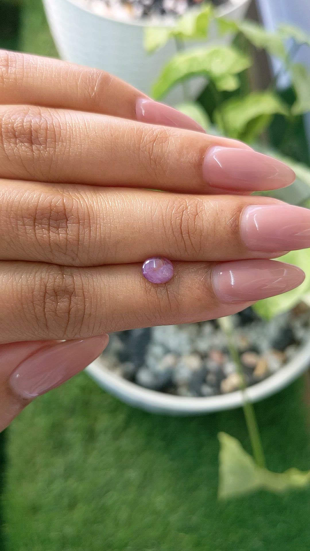 1.45 Ct. Pinkish Purple Star Sapphire from Ceylon (Sri Lanka) Size Video