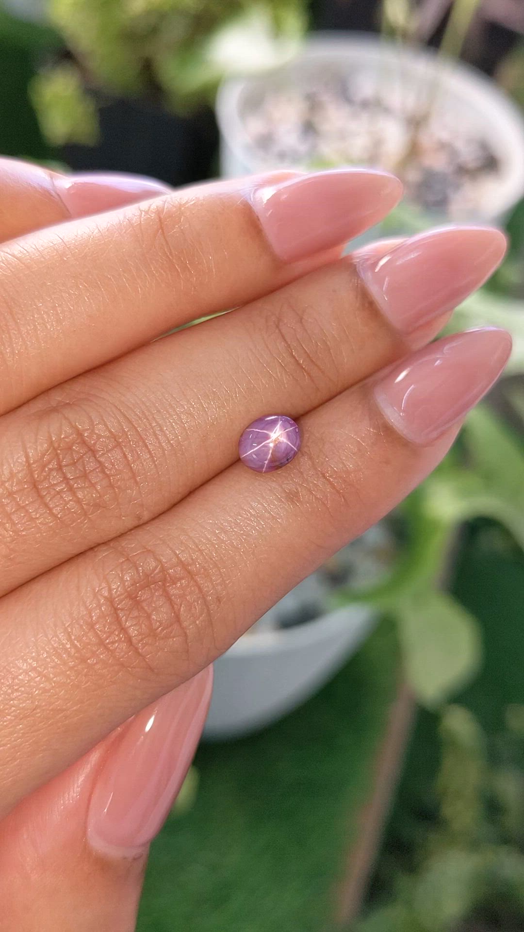 1.45 Ct. Pinkish Purple Star Sapphire from Ceylon (Sri Lanka) Size Video