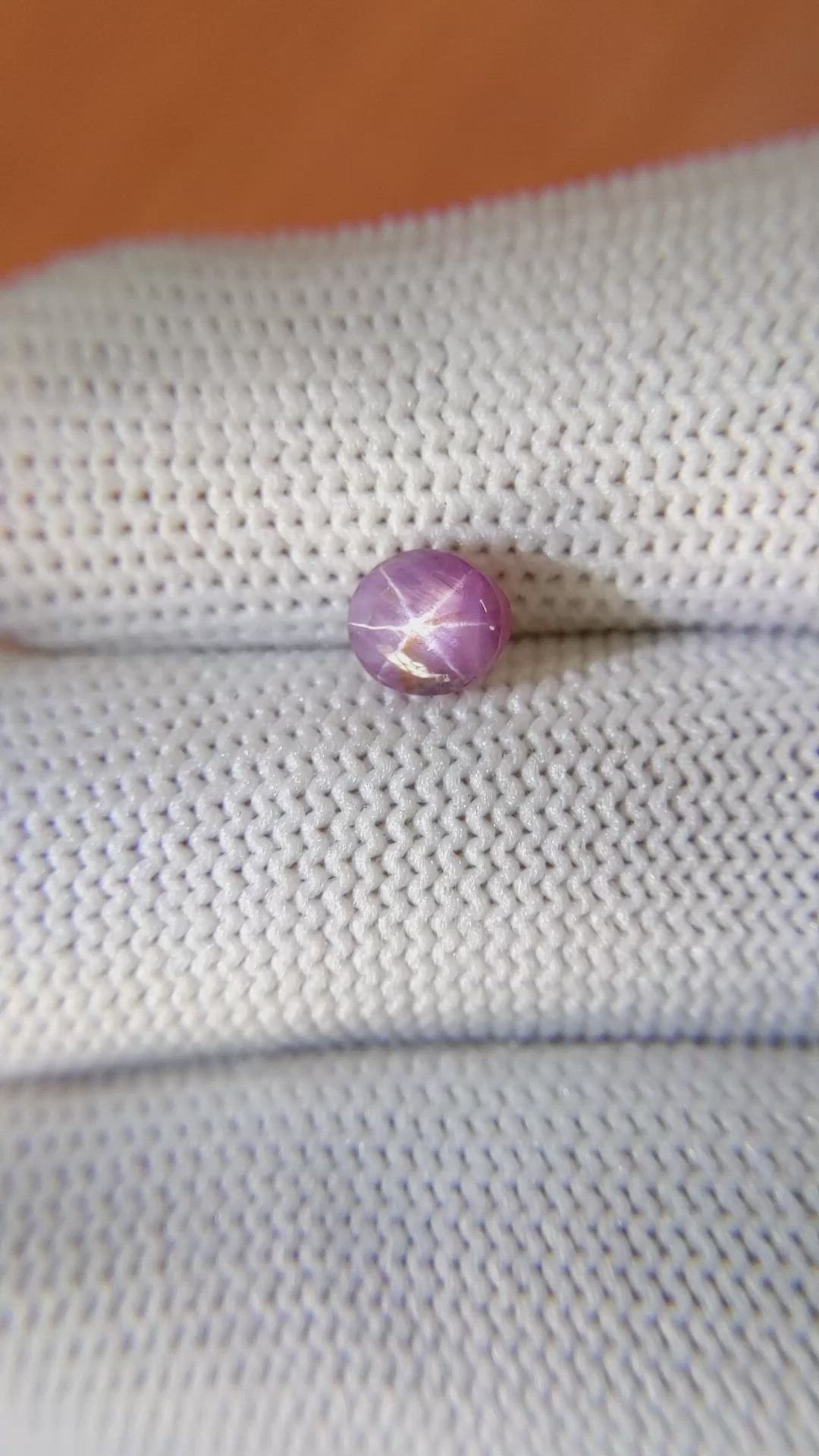 1.45 Ct. Pinkish Purple Star Sapphire from Ceylon (Sri Lanka) Size Video
