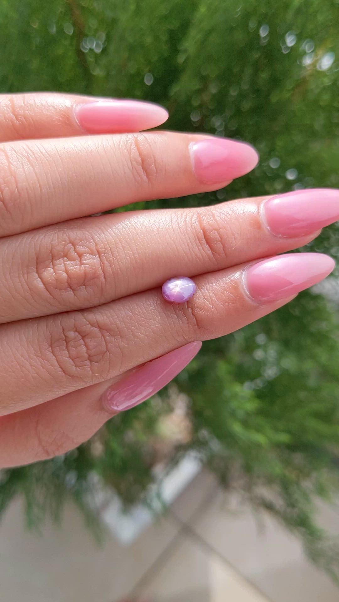 1.45 Ct. Pinkish Purple Star Sapphire from Ceylon (Sri Lanka) Size Video