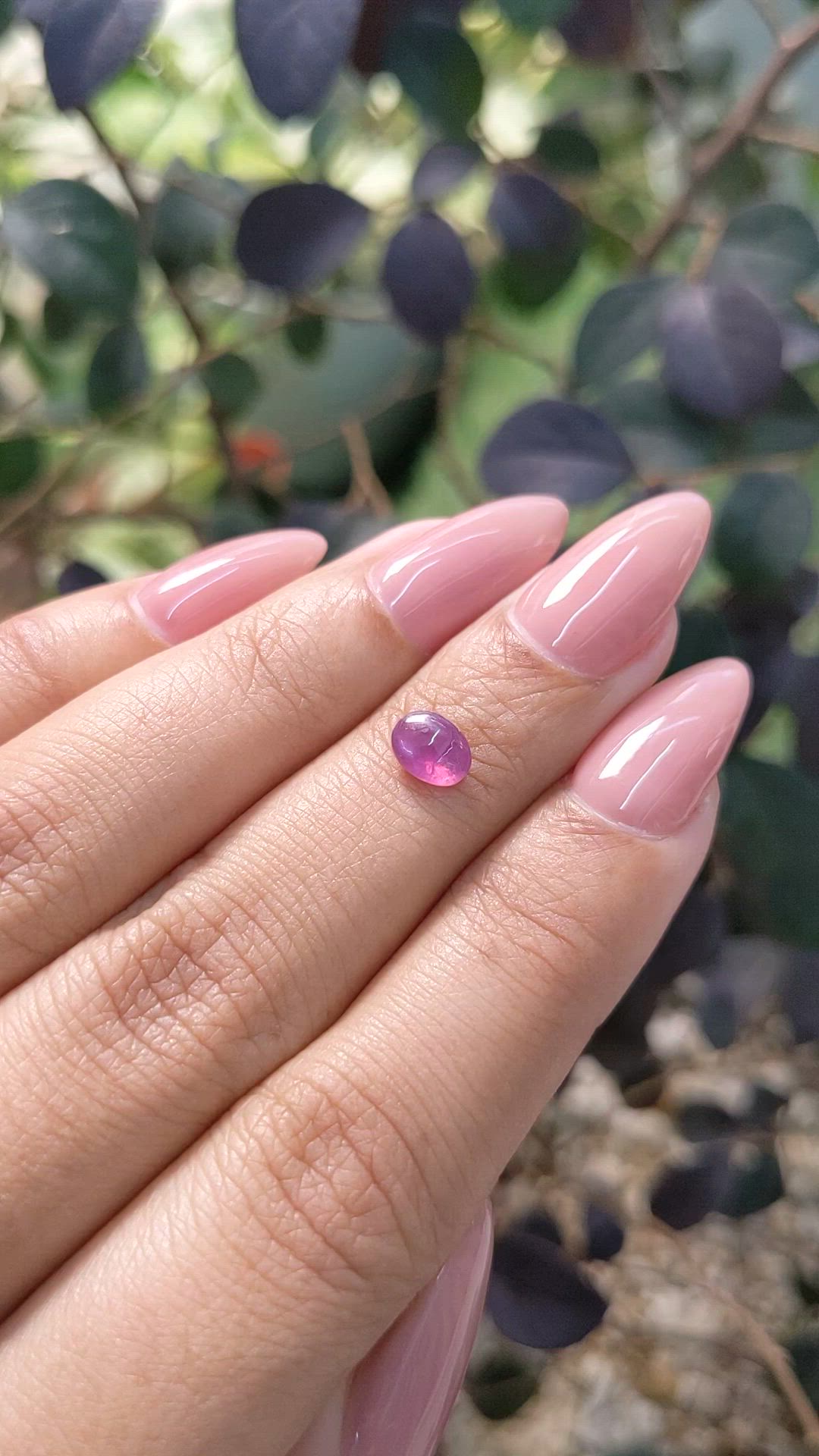 0.91 Ct. Purplish Pink Star Sapphire from Ceylon (Sri Lanka) Size Video