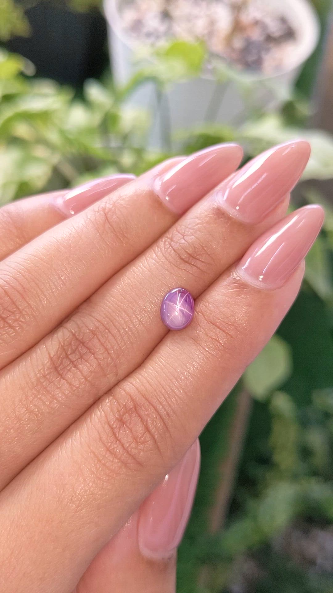 1.42 Ct. Pinkish Purple Star Sapphire from Ceylon (Sri Lanka) Size Video