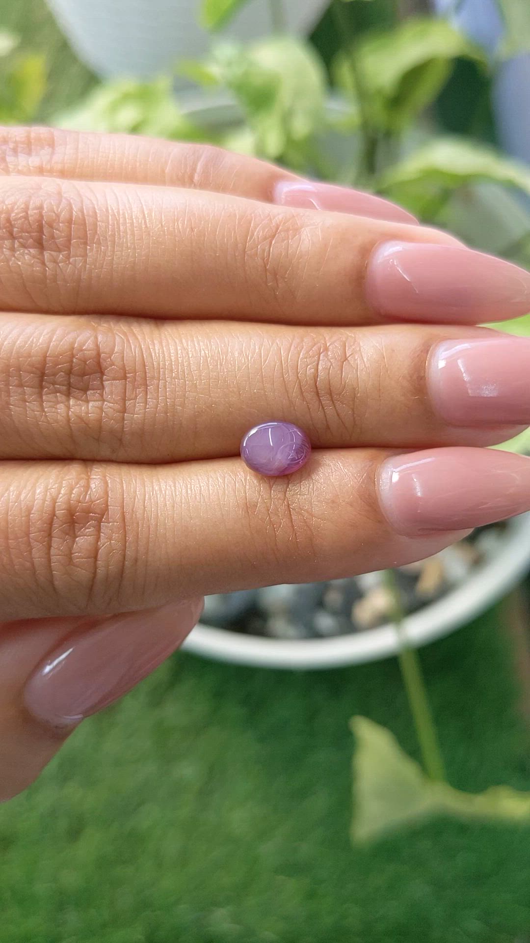 1.42 Ct. Pinkish Purple Star Sapphire from Ceylon (Sri Lanka) Size Video