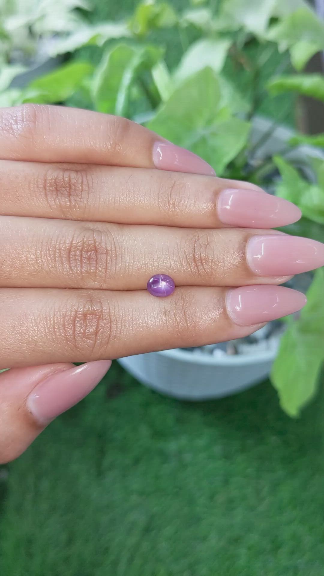 1.00 Ct. Pinkish Purple Star Sapphire from Ceylon (Sri Lanka) Size Video