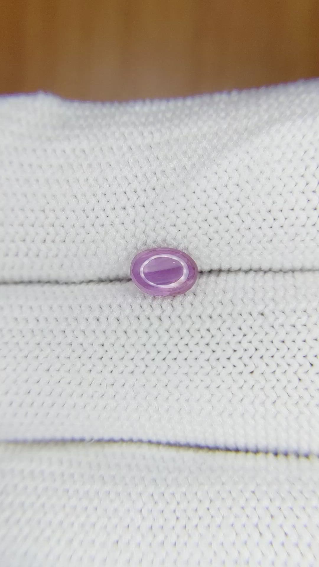 0.74 Ct. Pinkish Purple Star Sapphire from Ceylon (Sri Lanka) Size Video