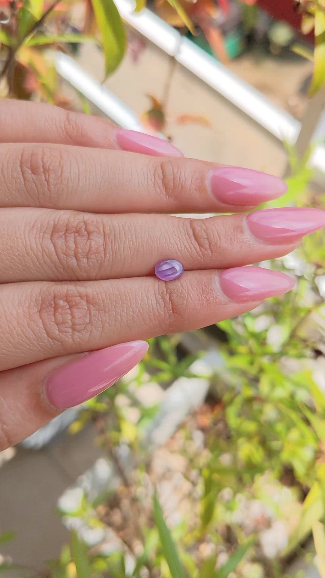 0.74 Ct. Pinkish Purple Star Sapphire from Ceylon (Sri Lanka) Size Video