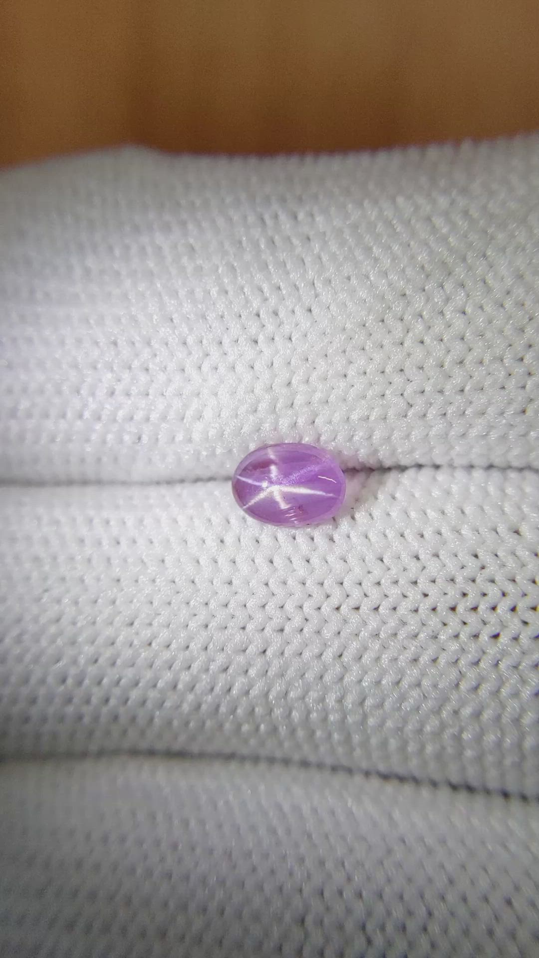 0.74 Ct. Pinkish Purple Star Sapphire from Ceylon (Sri Lanka) Size Video
