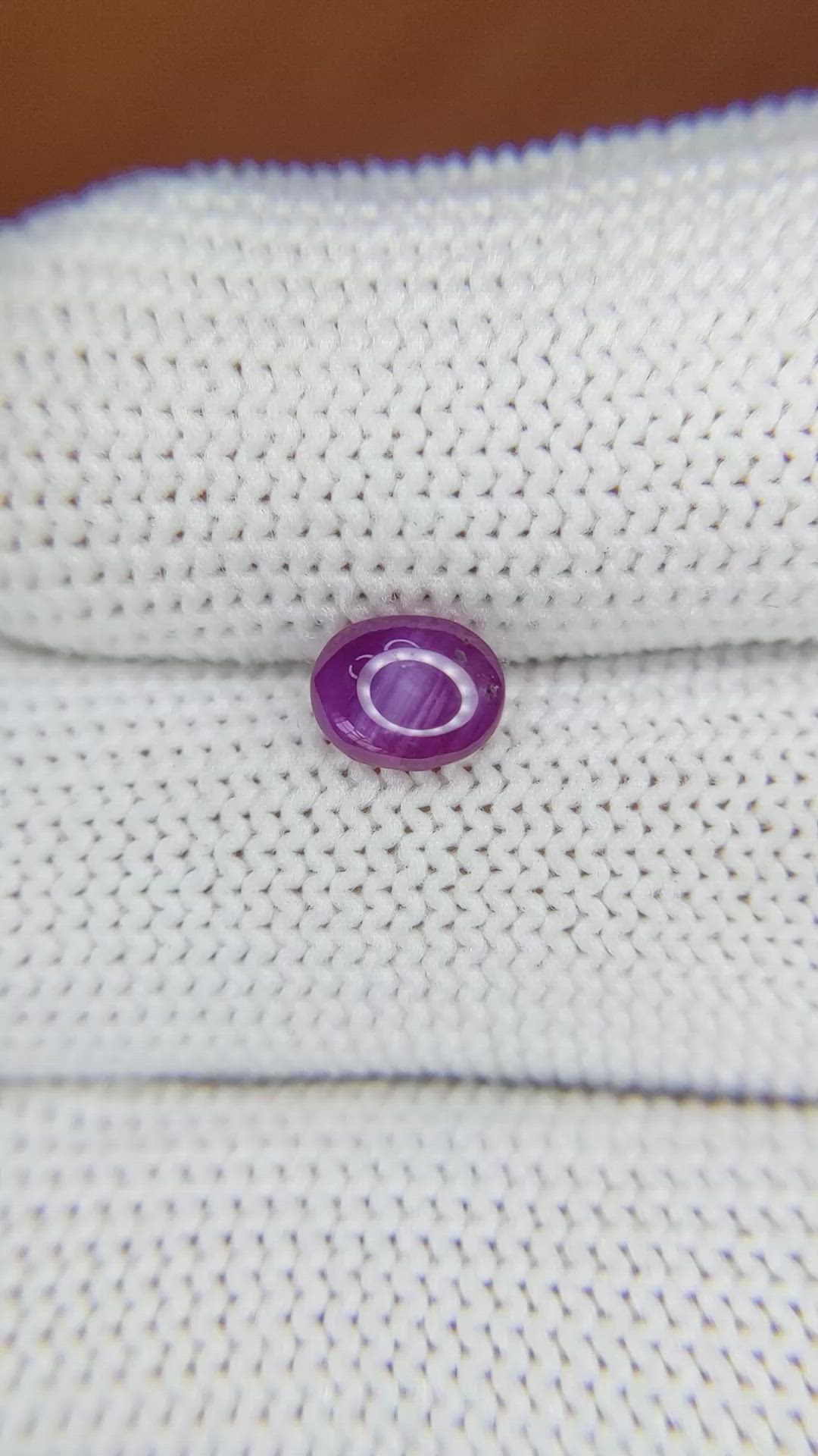1.26 Ct. Pinkish Purple Star Sapphire from Ceylon (Sri Lanka) Size Video