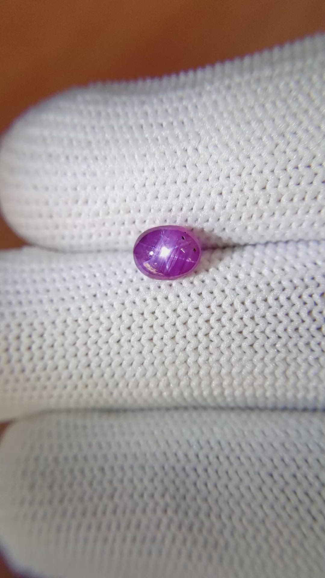 1.26 Ct. Pinkish Purple Star Sapphire from Ceylon (Sri Lanka) Size Video