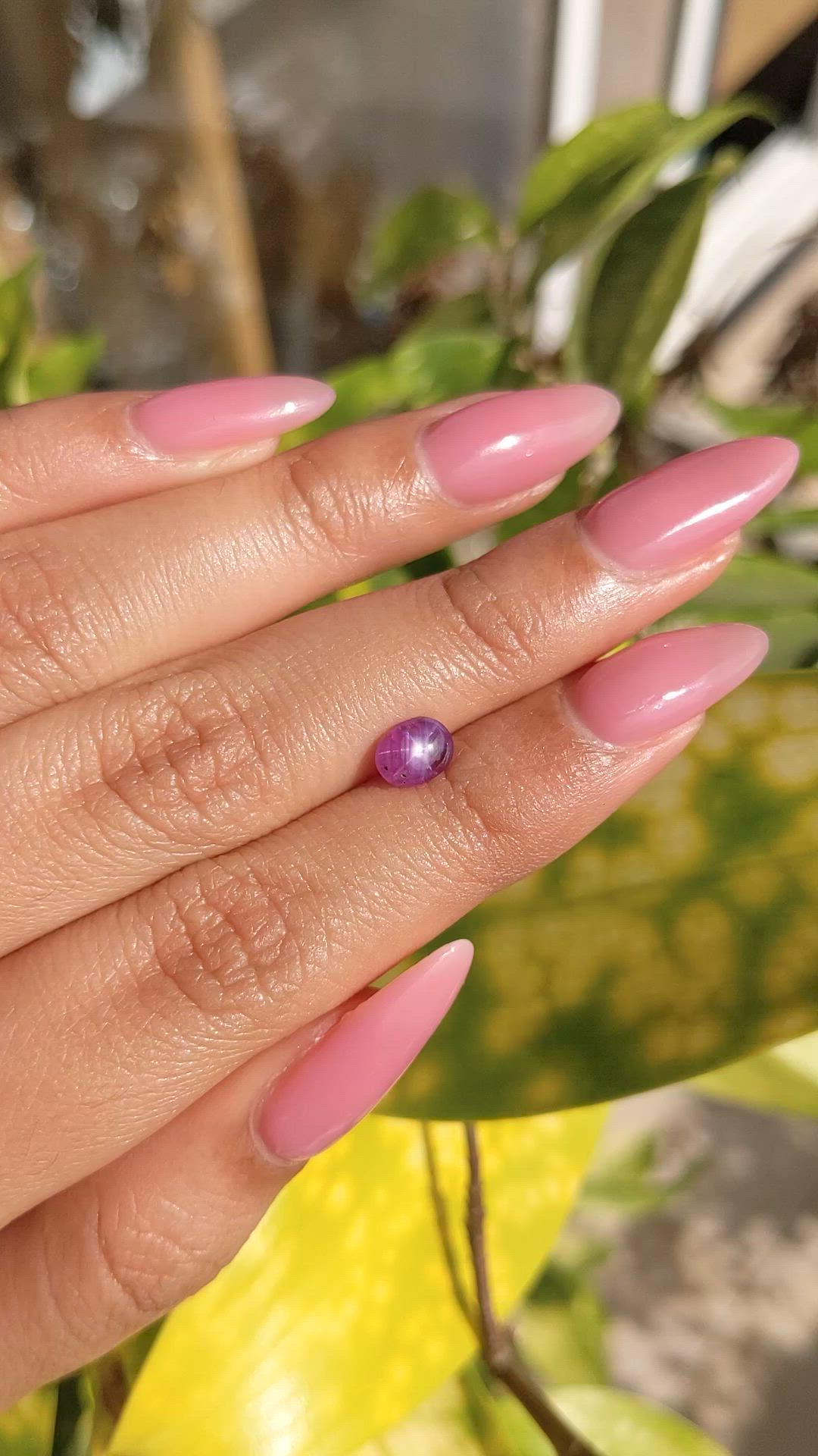 1.26 Ct. Pinkish Purple Star Sapphire from Ceylon (Sri Lanka) Size Video