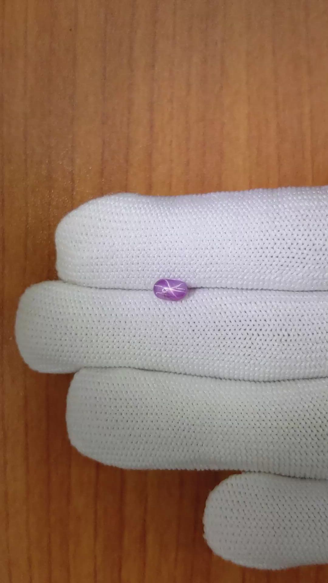0.77 Ct. Pinkish Purple Star Sapphire from Ceylon (Sri Lanka) Size Video