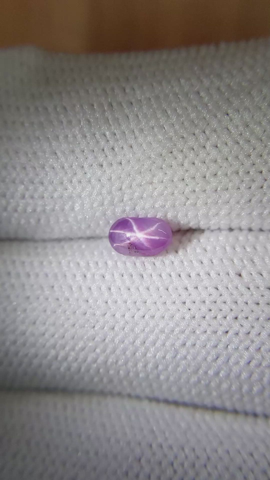 0.77 Ct. Pinkish Purple Star Sapphire from Ceylon (Sri Lanka) Size Video