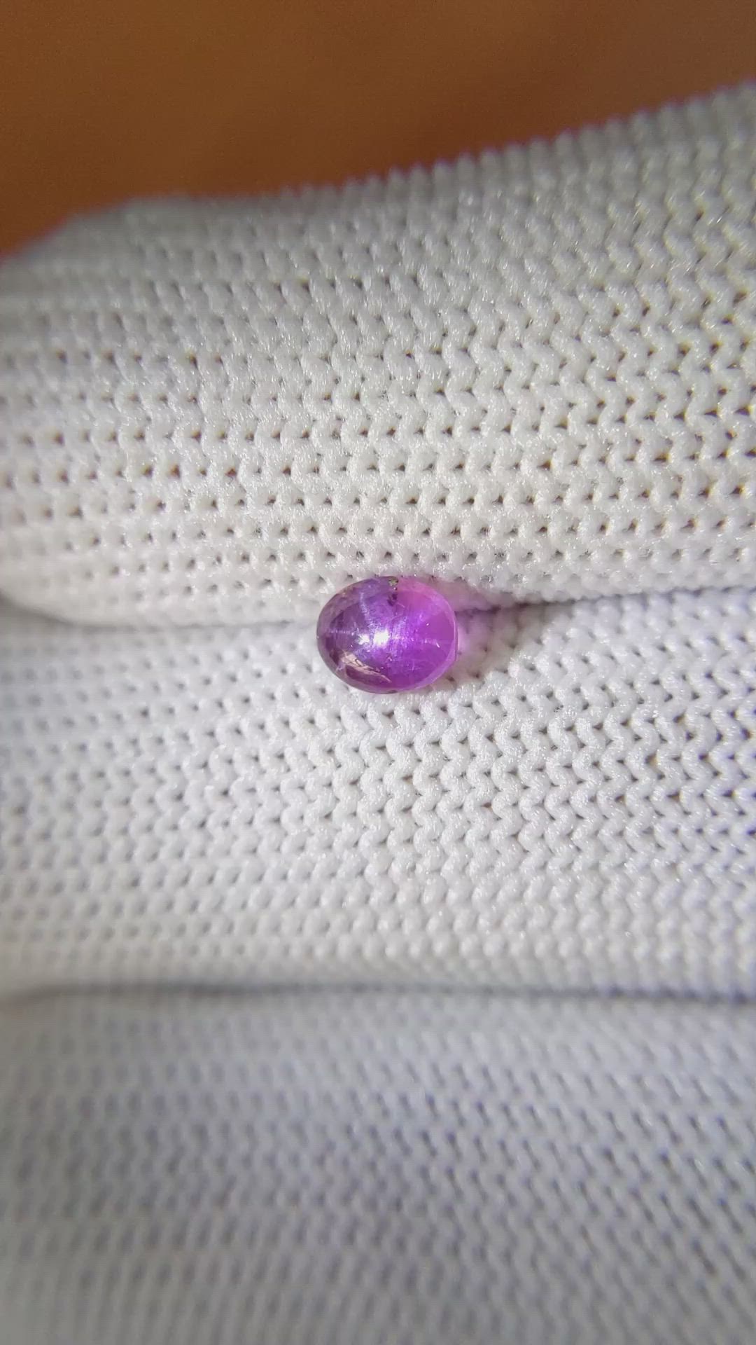 0.86 Ct. Pinkish Purple Star Sapphire from Ceylon (Sri Lanka) Size Video