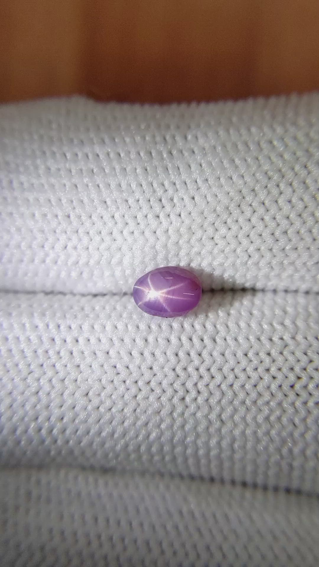 0.92 Ct. Pinkish Purple Star Sapphire from Ceylon (Sri Lanka) Size Video