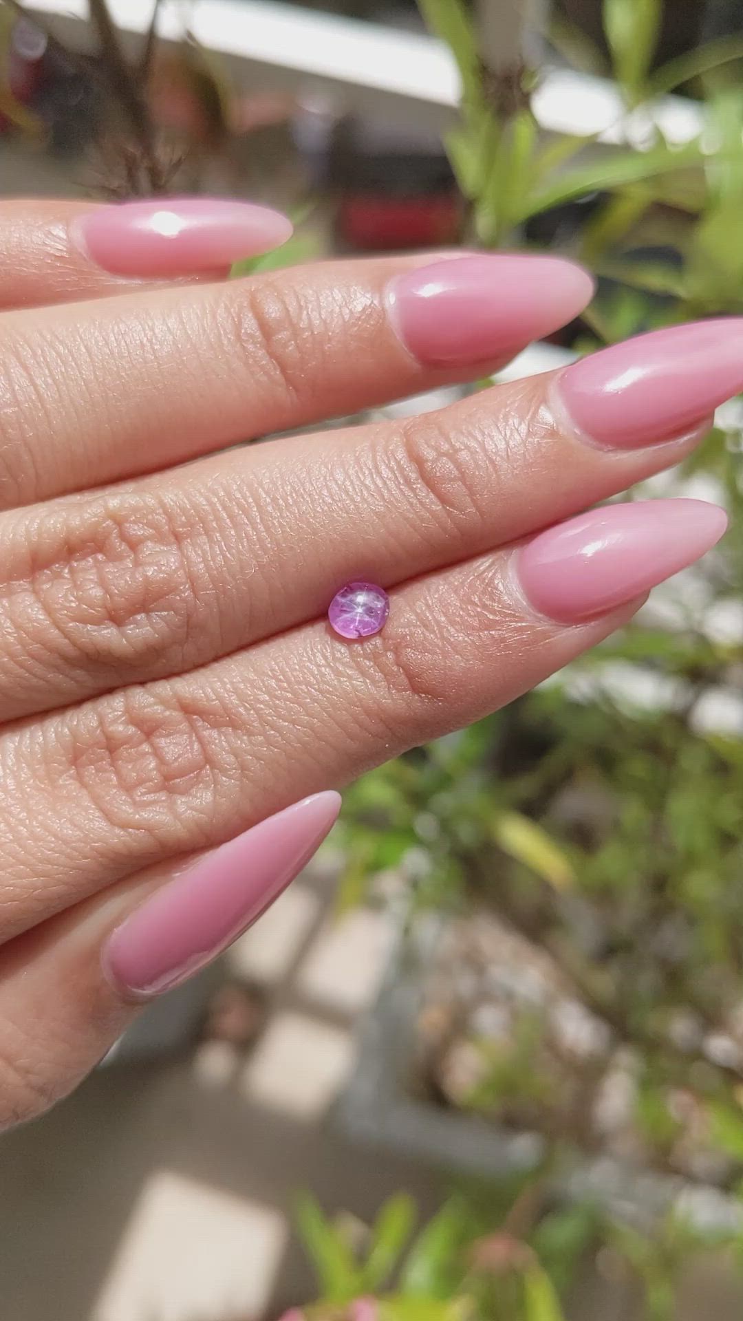 0.60 Ct. Pinkish Purple Star Sapphire from Ceylon (Sri Lanka) Size Video