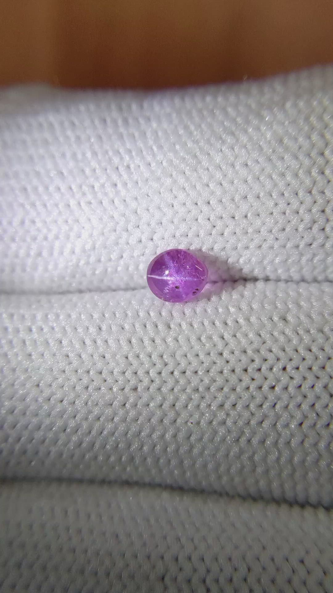 0.60 Ct. Pinkish Purple Star Sapphire from Ceylon (Sri Lanka) Size Video