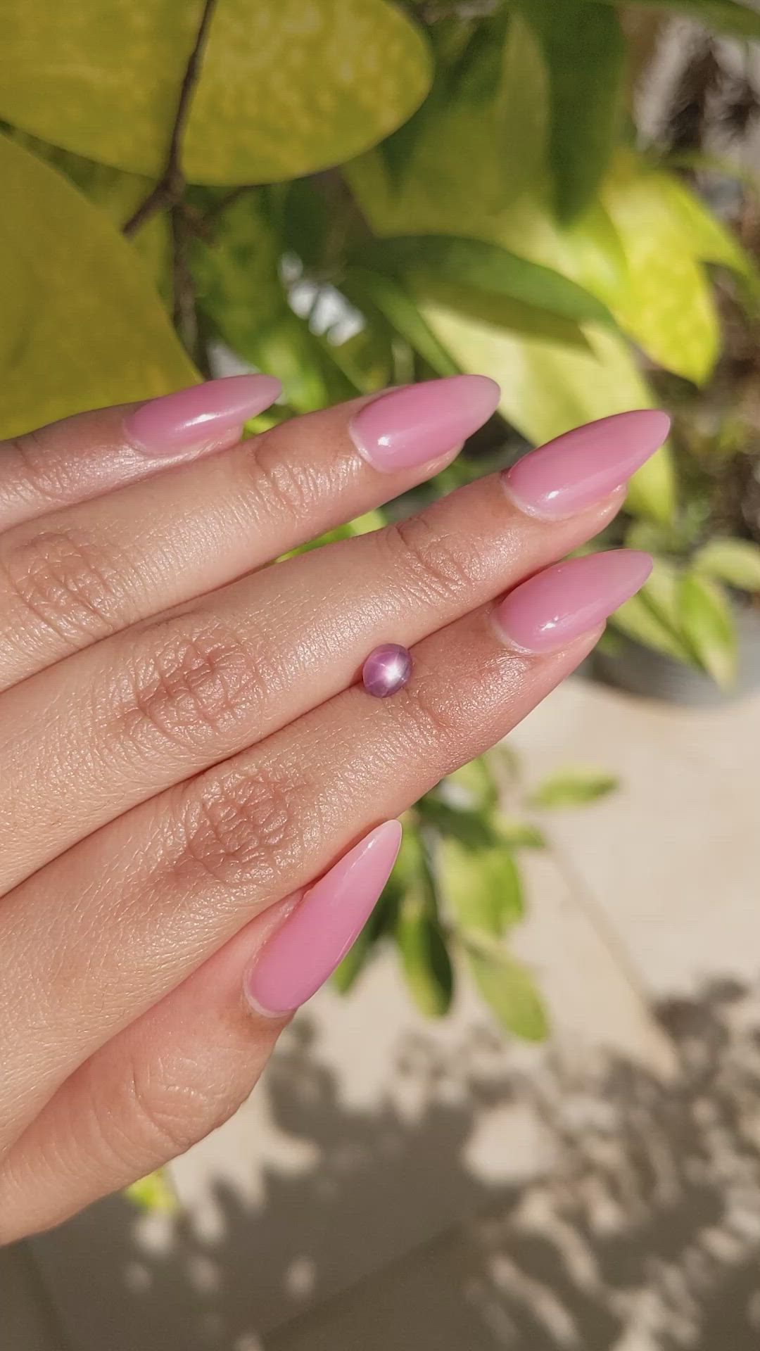 0.94 Ct. Pinkish Purple Star Sapphire from Ceylon (Sri Lanka) Size Video