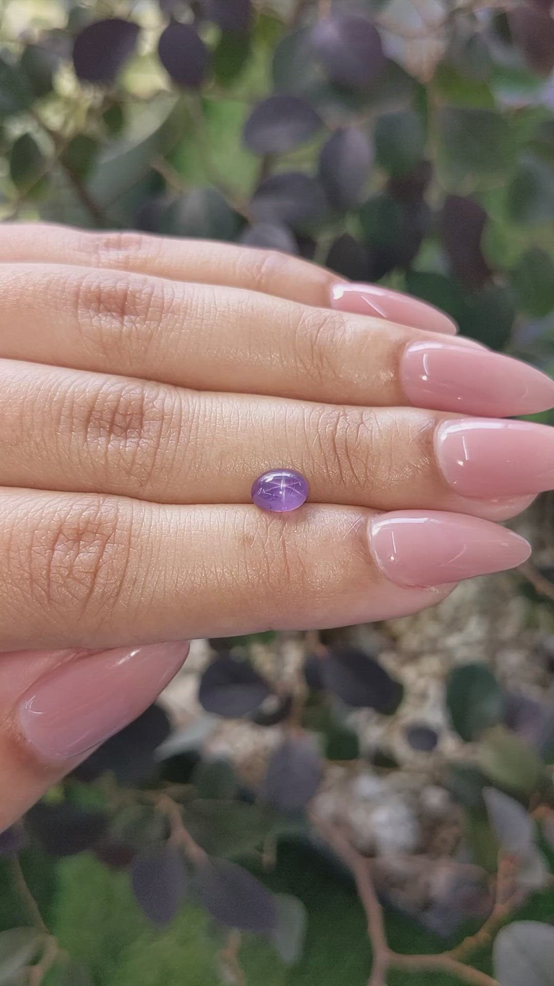 1.22 Ct. Purple Star Sapphire from Ceylon (Sri Lanka) Size Video