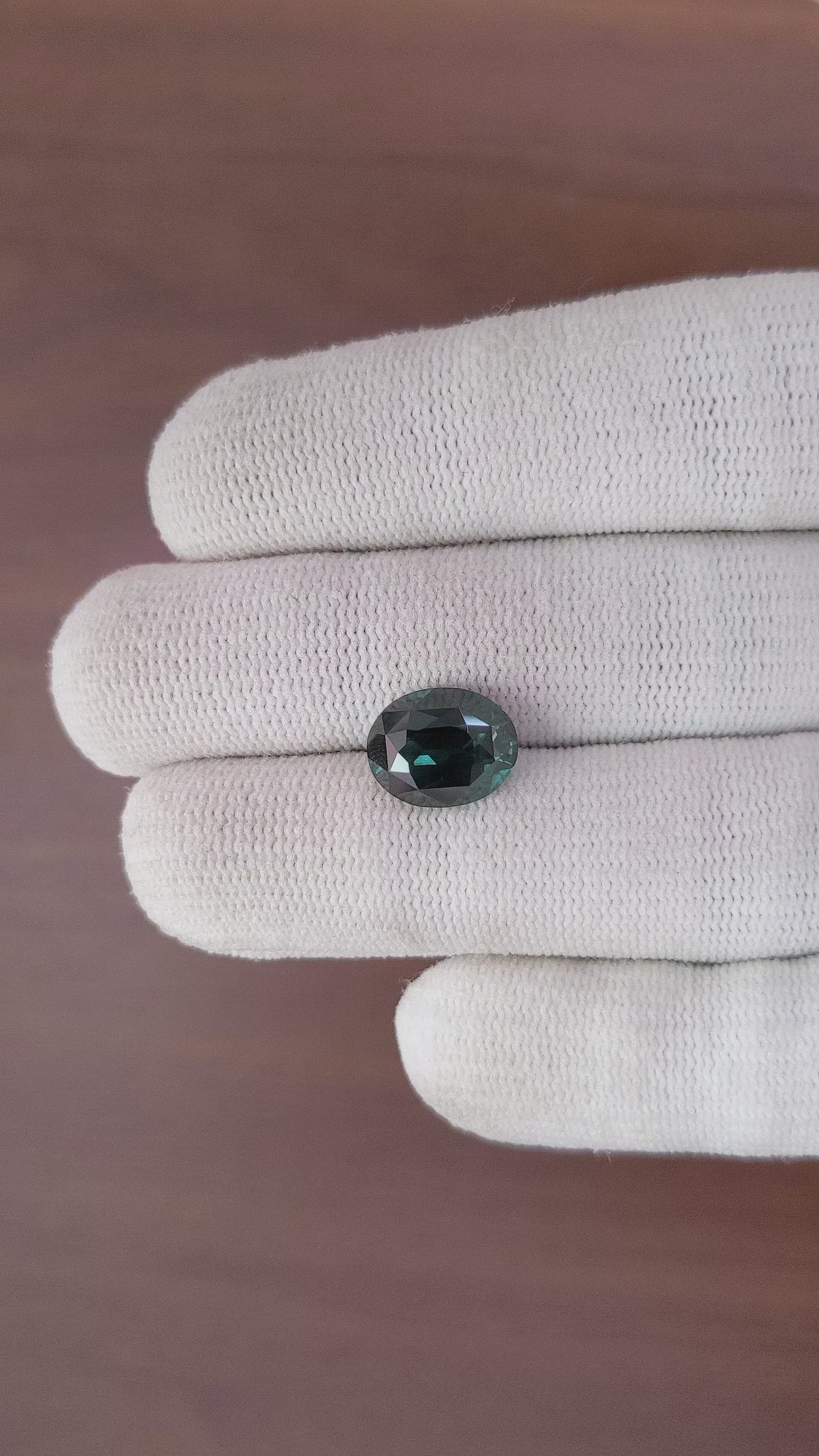 5.00 Ct. Bluish Green Sapphire from Tanzania Size Video