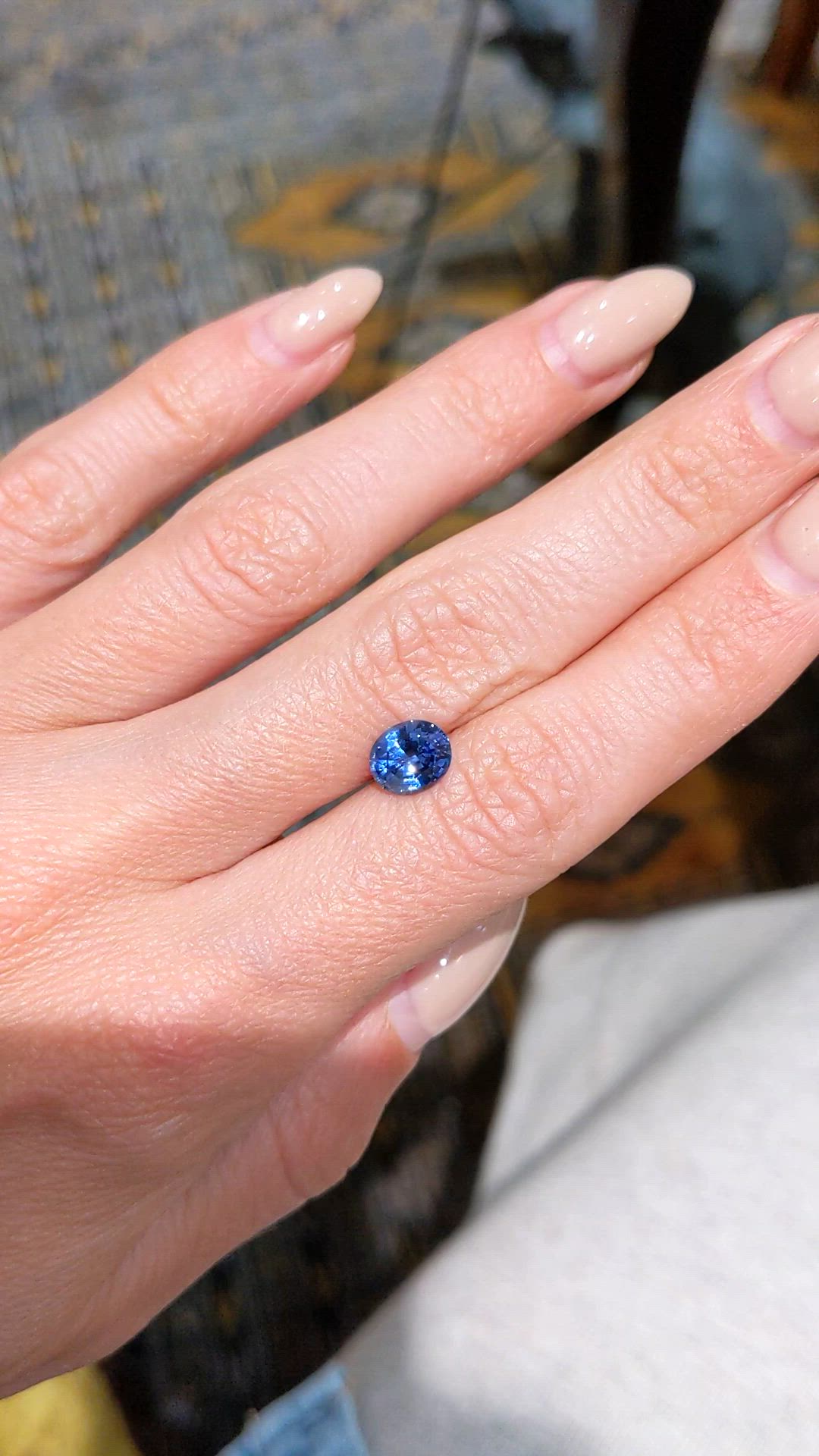 1.71 Ct. Blue Sapphire from Ceylon (Sri Lanka) Size Video