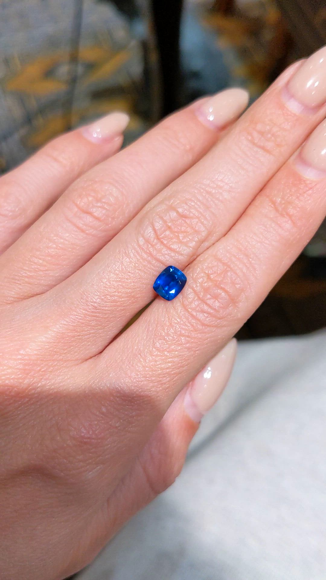 1.04 Ct. Blue Sapphire from Ceylon (Sri Lanka) Size Video