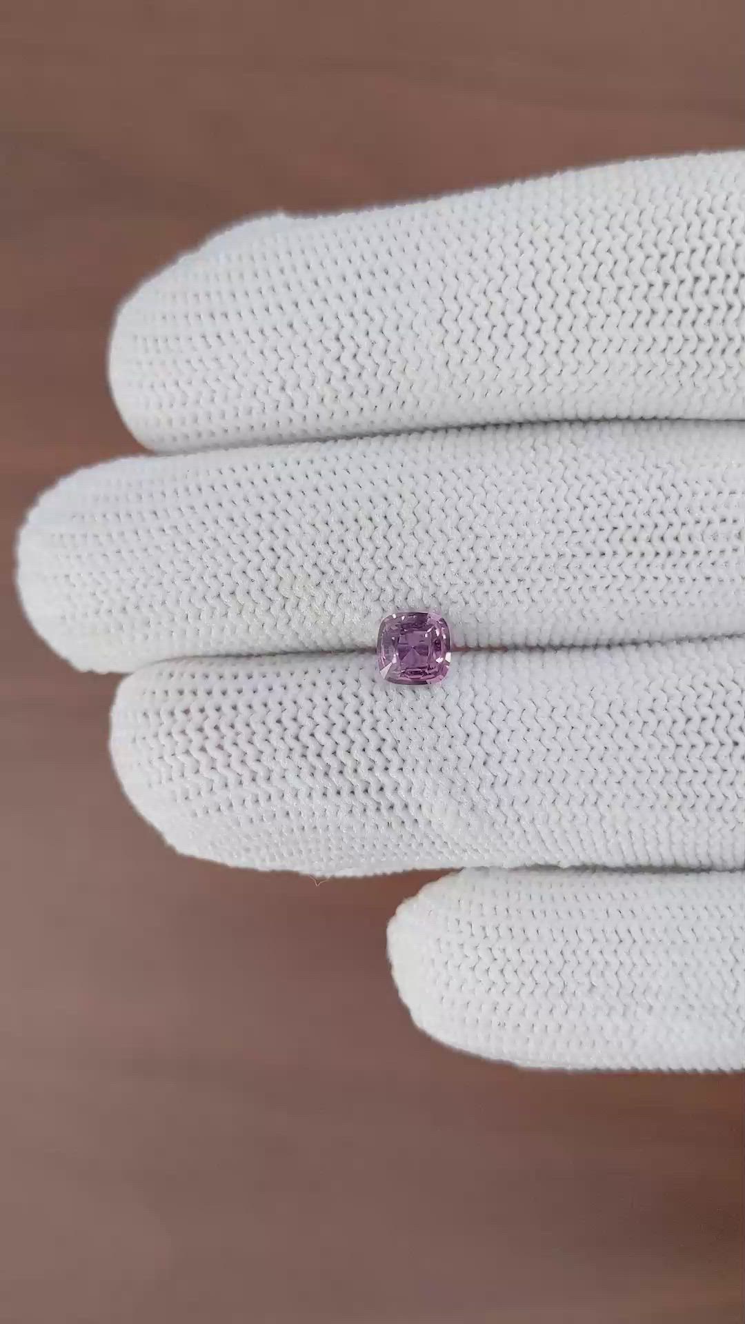 0.71 Ct. Pinkish Purple Sapphire from Ceylon (Sri Lanka) Size Video