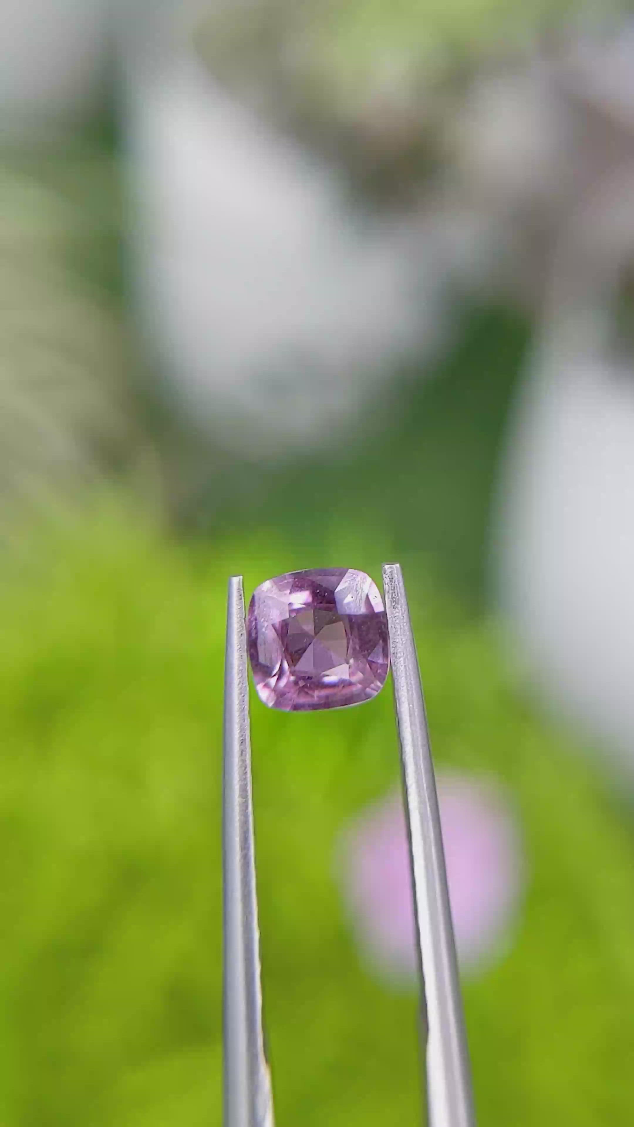 0.71 Ct. Pinkish Purple Sapphire from Ceylon (Sri Lanka) Size Video