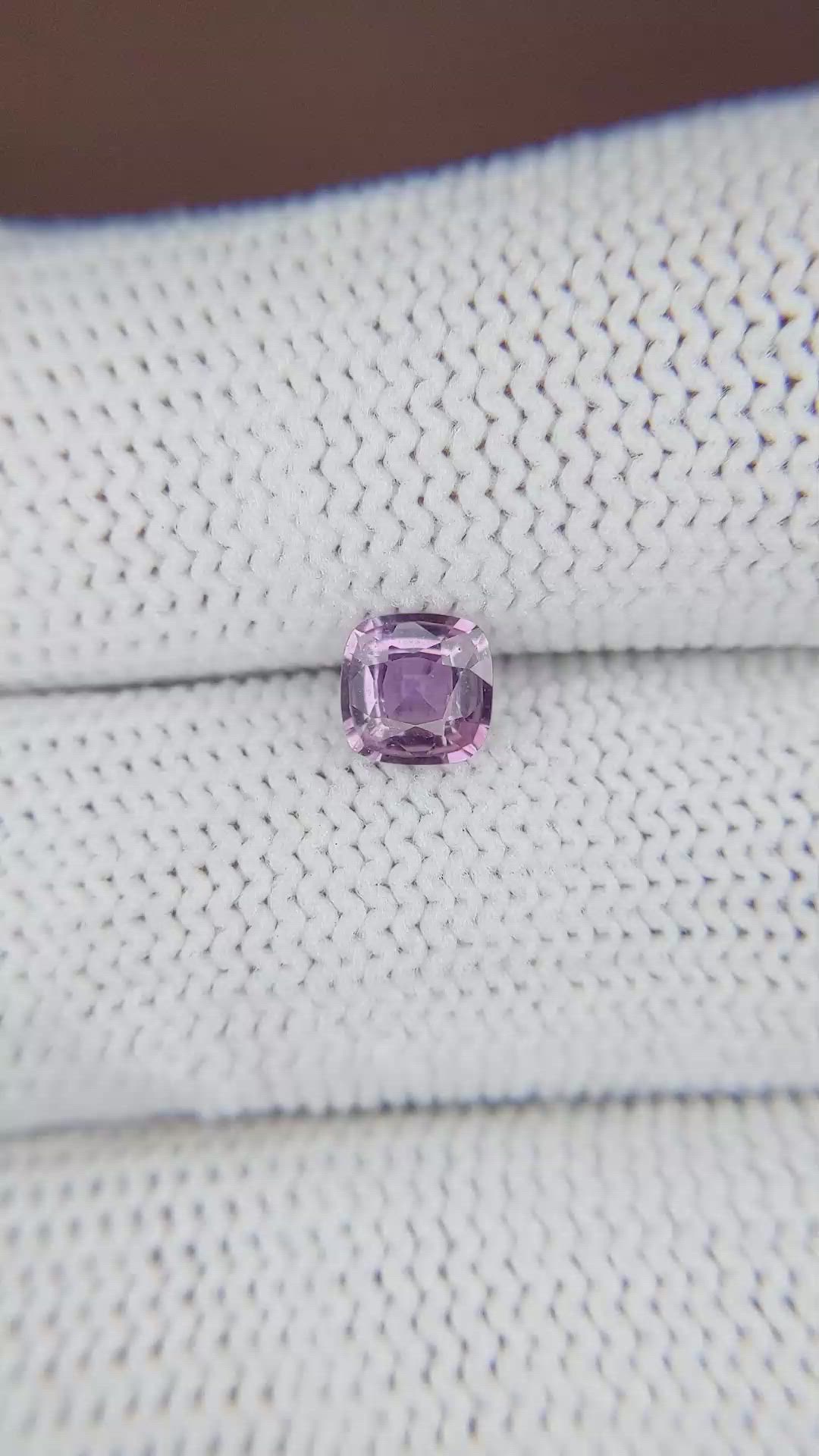 0.71 Ct. Pinkish Purple Sapphire from Ceylon (Sri Lanka) Size Video