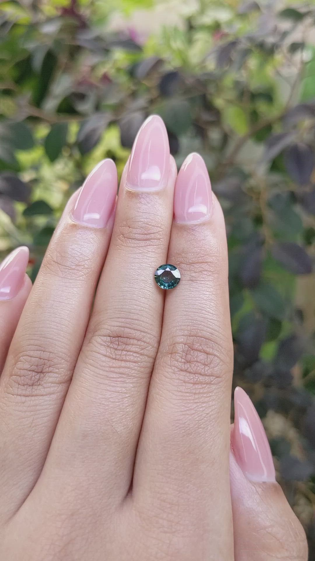 0.72 Ct. Bluish Green Sapphire from Madagascar Size Video