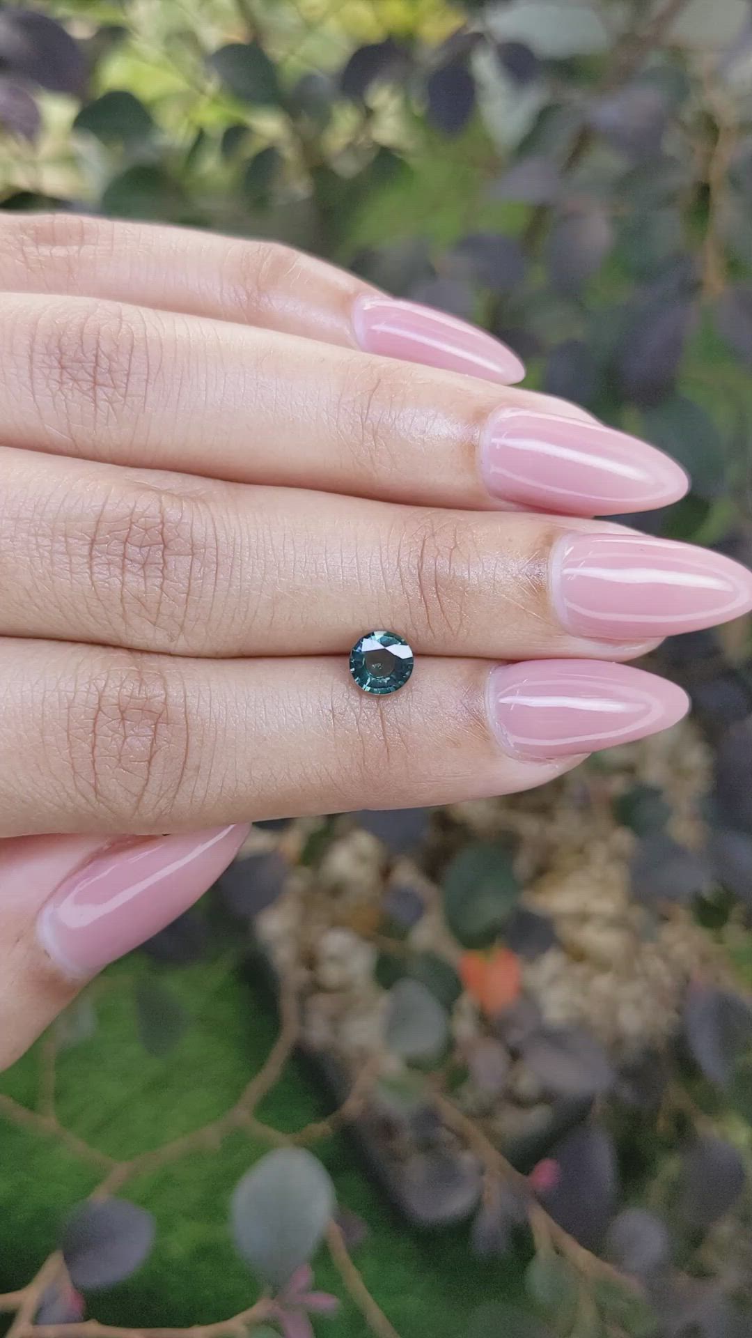 0.72 Ct. Bluish Green Sapphire from Madagascar Size Video