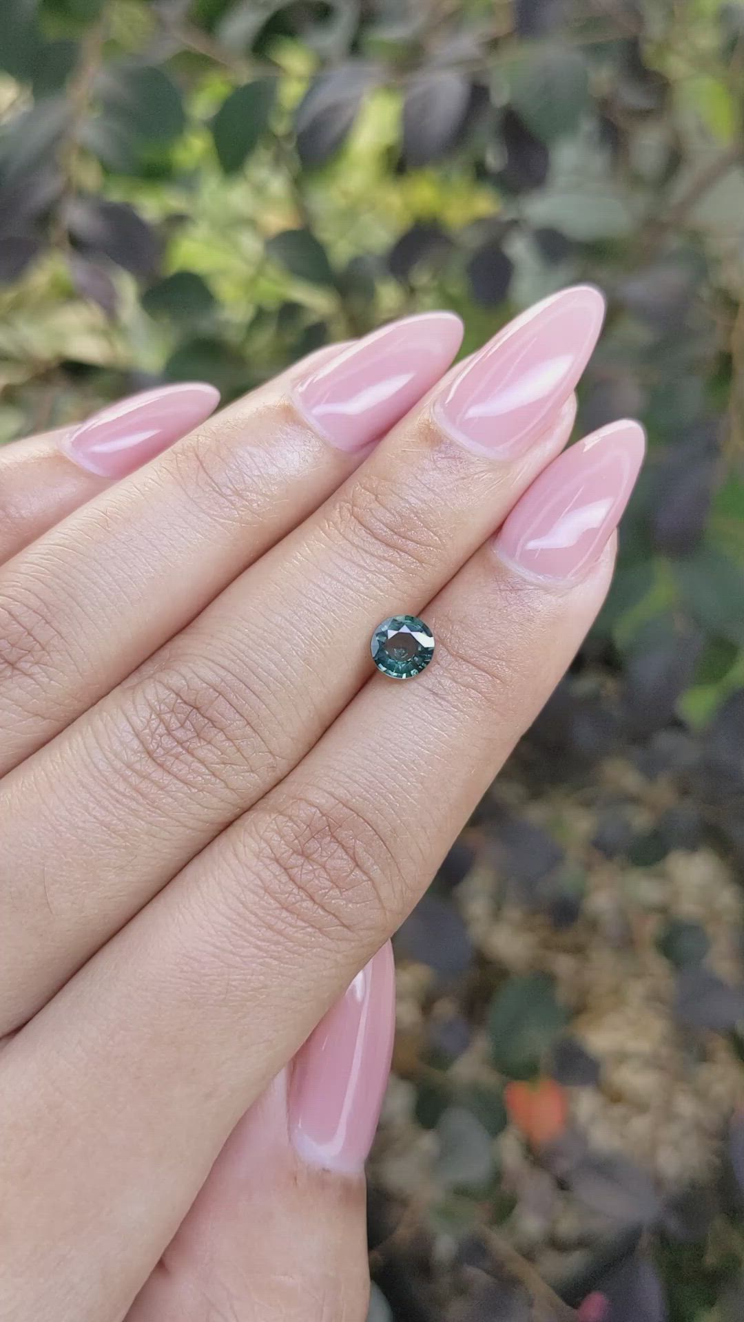 0.72 Ct. Bluish Green Sapphire from Madagascar Size Video