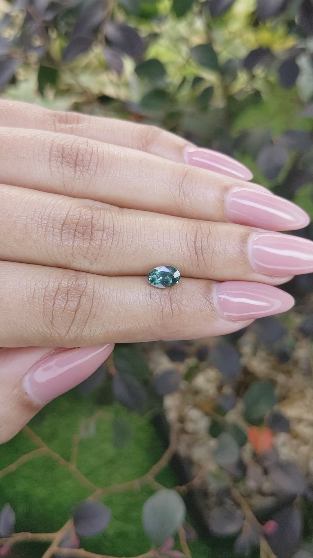 0.99 Ct. Bluish Green Sapphire from Madagascar Size Video