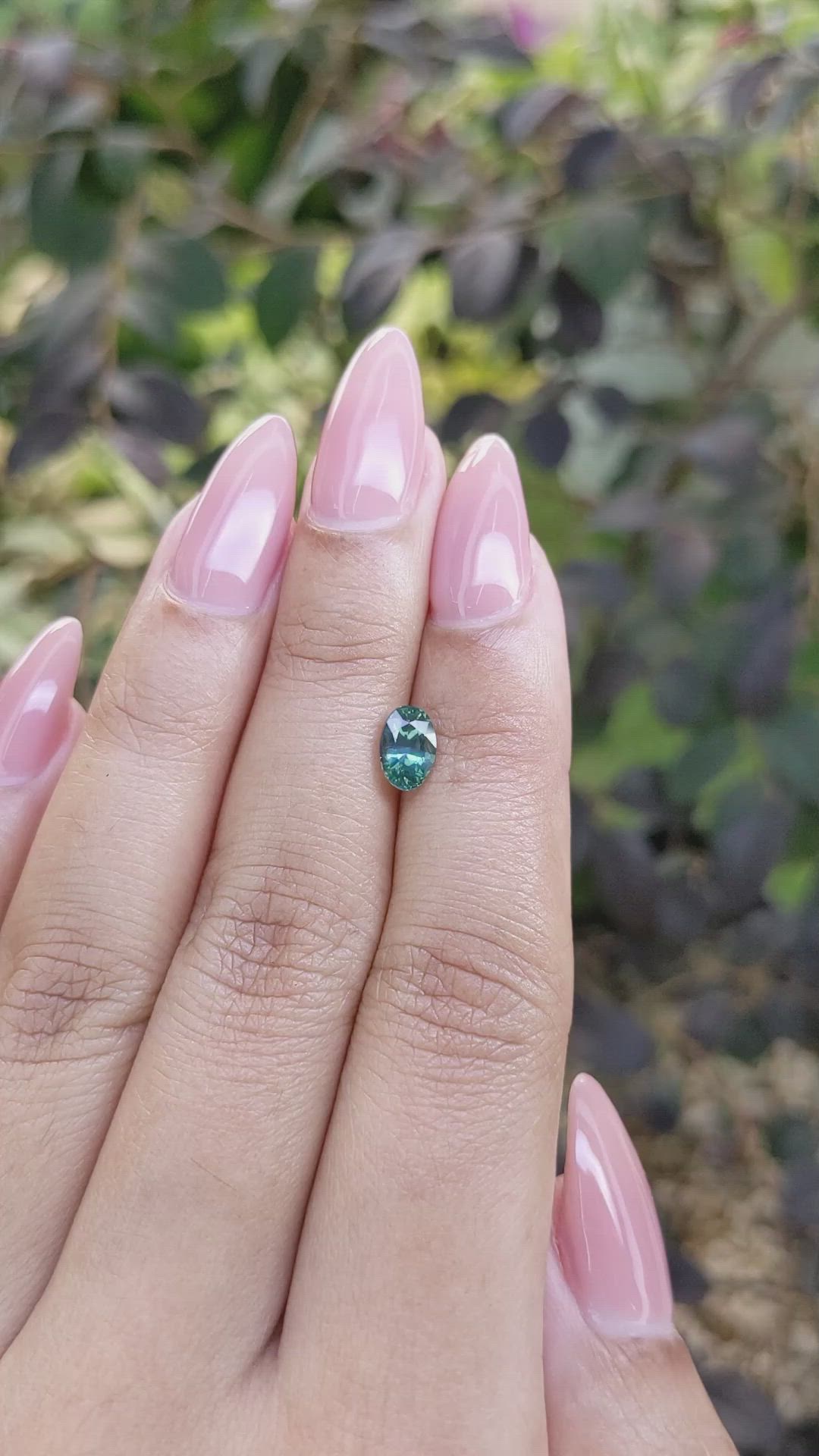 0.99 Ct. Bluish Green Sapphire from Madagascar Size Video