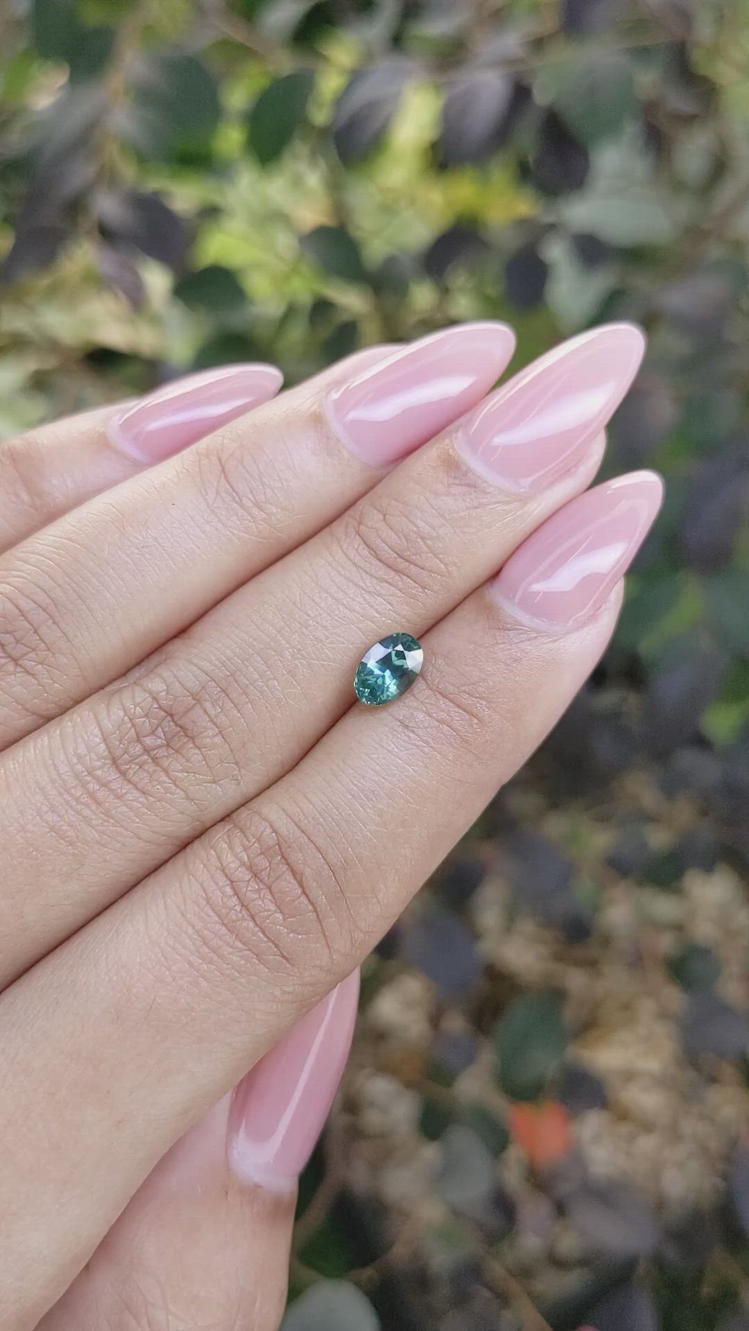 0.99 Ct. Bluish Green Sapphire from Madagascar Size Video