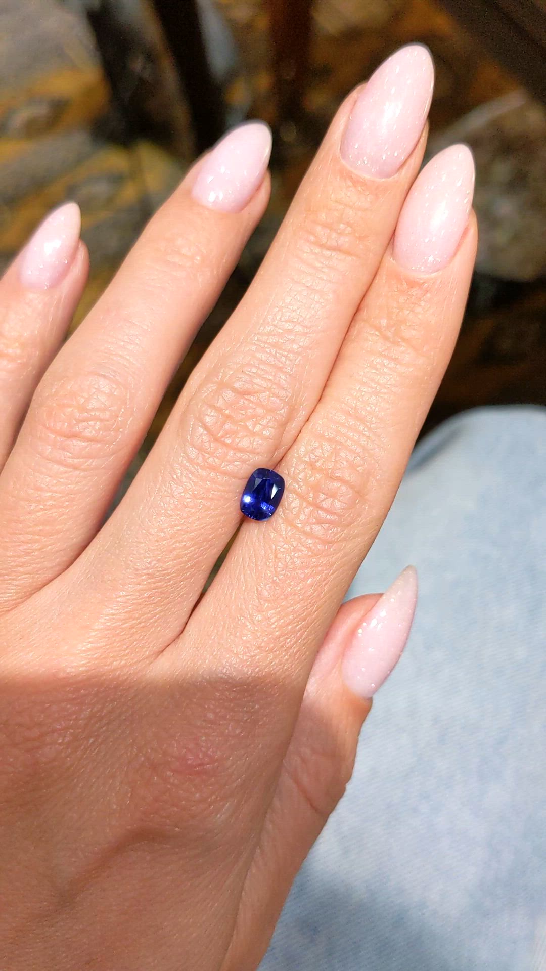 1.05 Ct. Blue Sapphire from Ceylon (Sri Lanka) Size Video